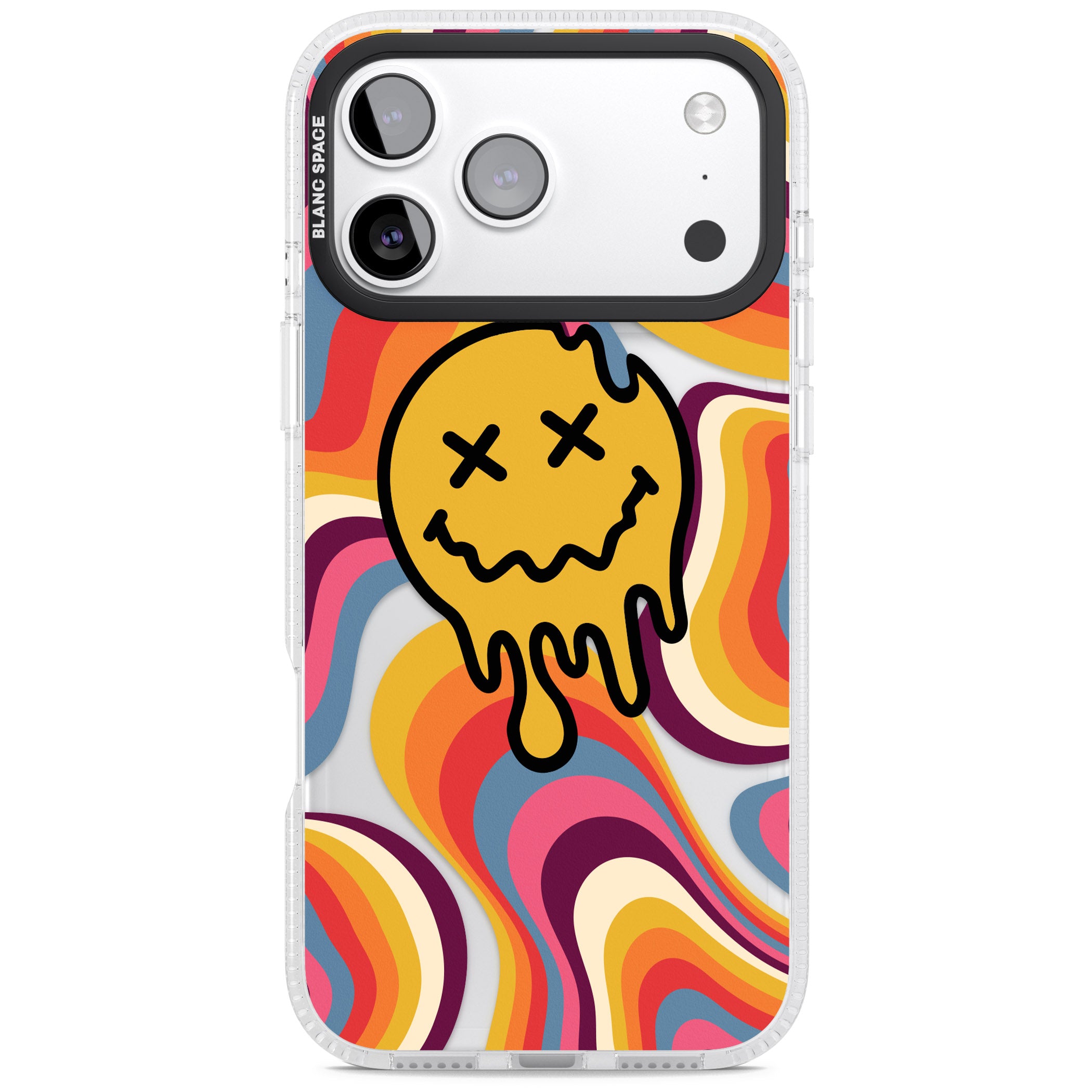 Trippy Face Melt iPhone 17 Pro Impact Air Clear Phone Case