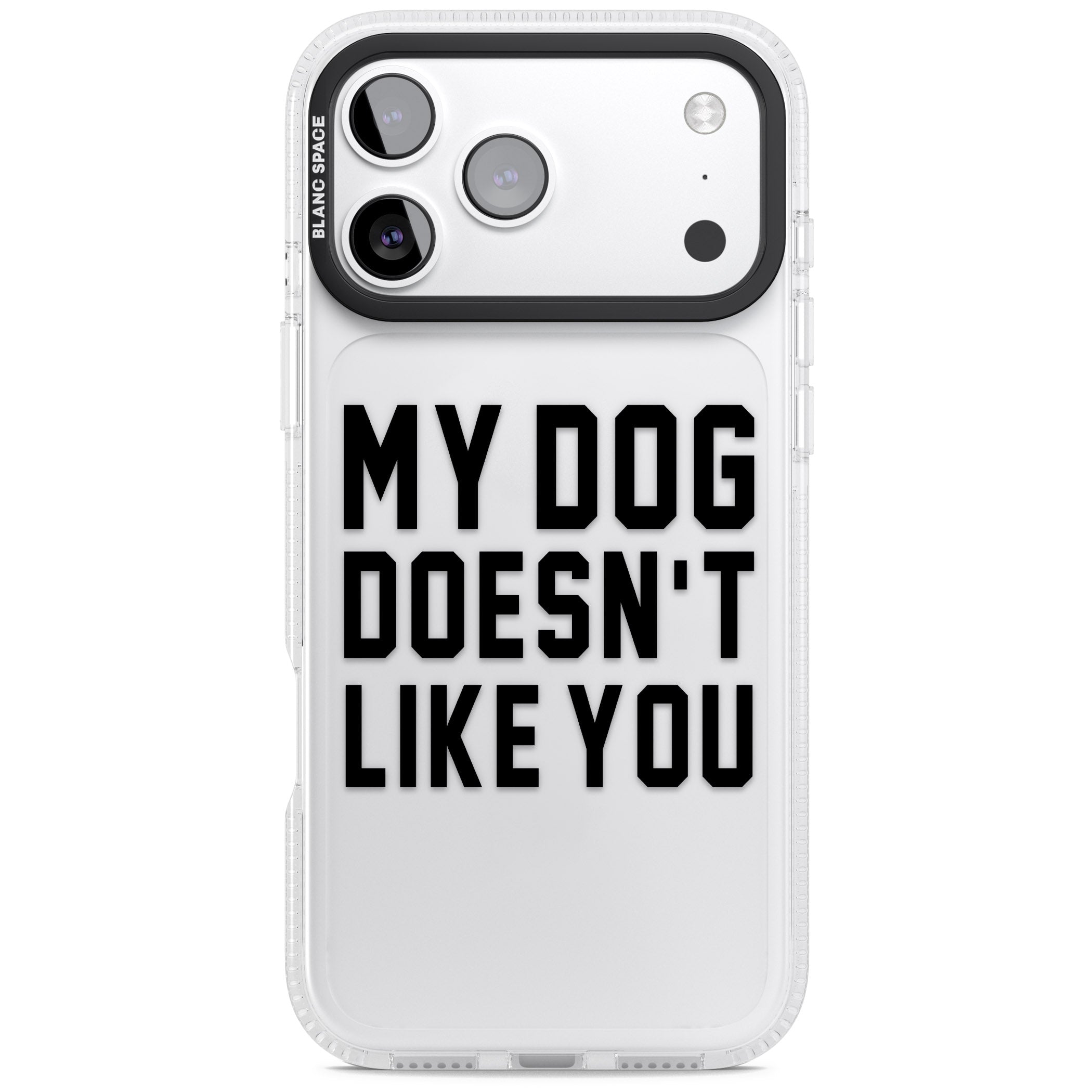 My Dog Doesn'T Like You iPhone 17 Pro Impact Air Clear Phone Case