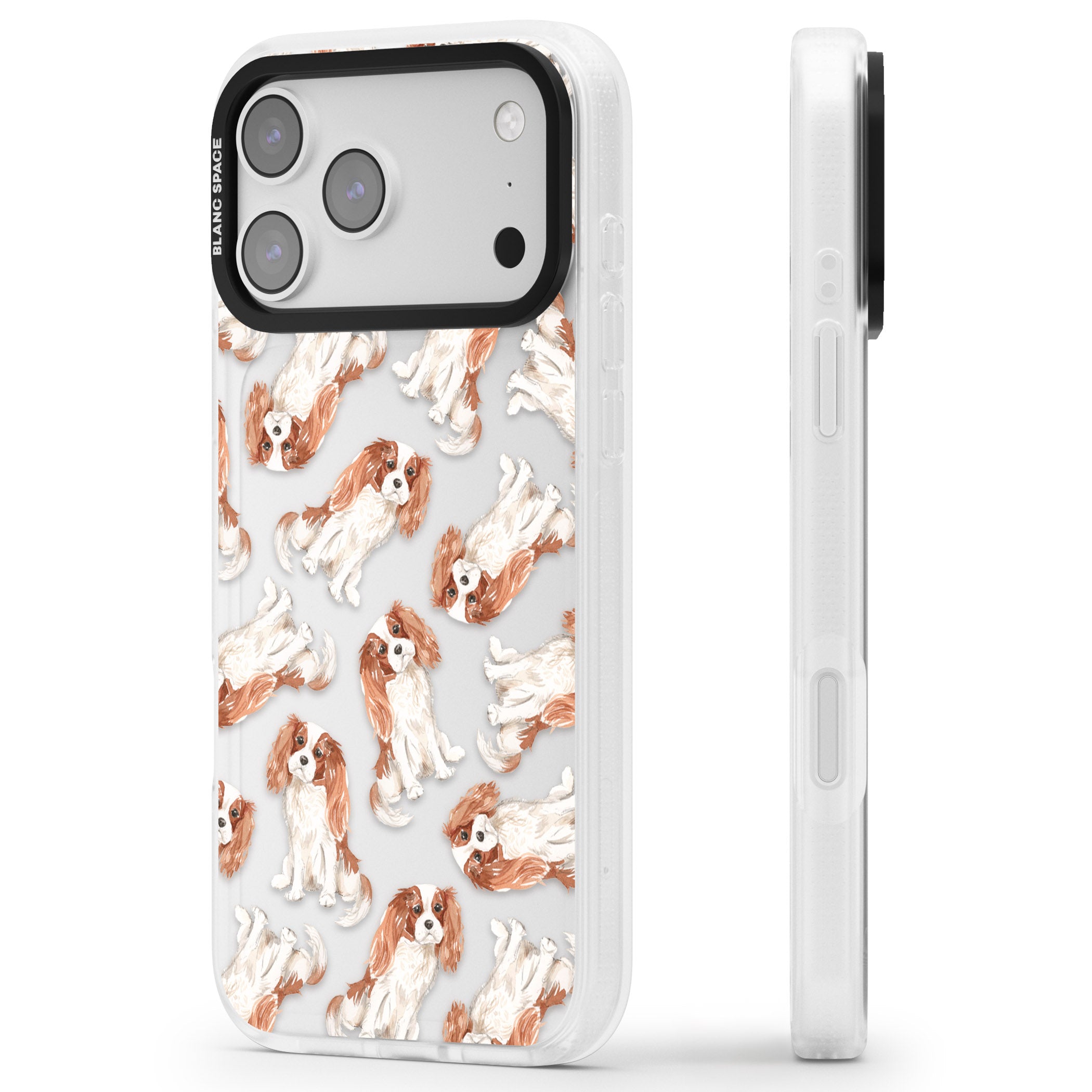 Cavalier King Charles Spaniel iPhone 17 Pro Impact Air Clear Phone Case Side Profile