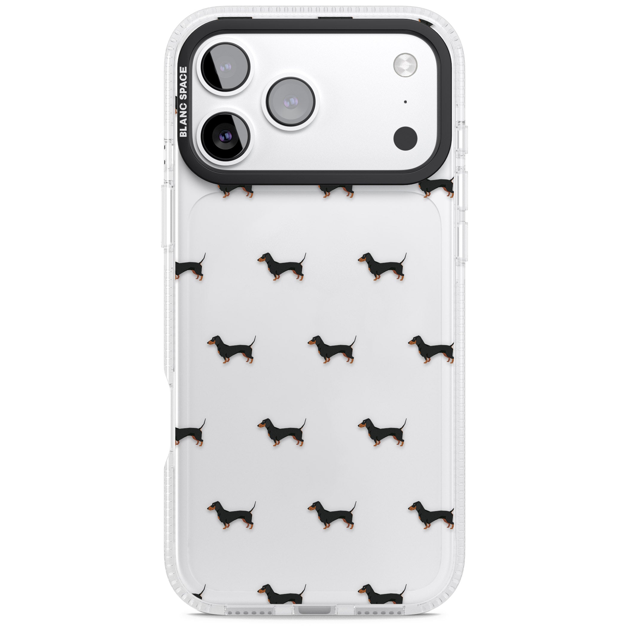 Dachshund Pattern Clear iPhone 17 Pro Impact Air Clear Phone Case