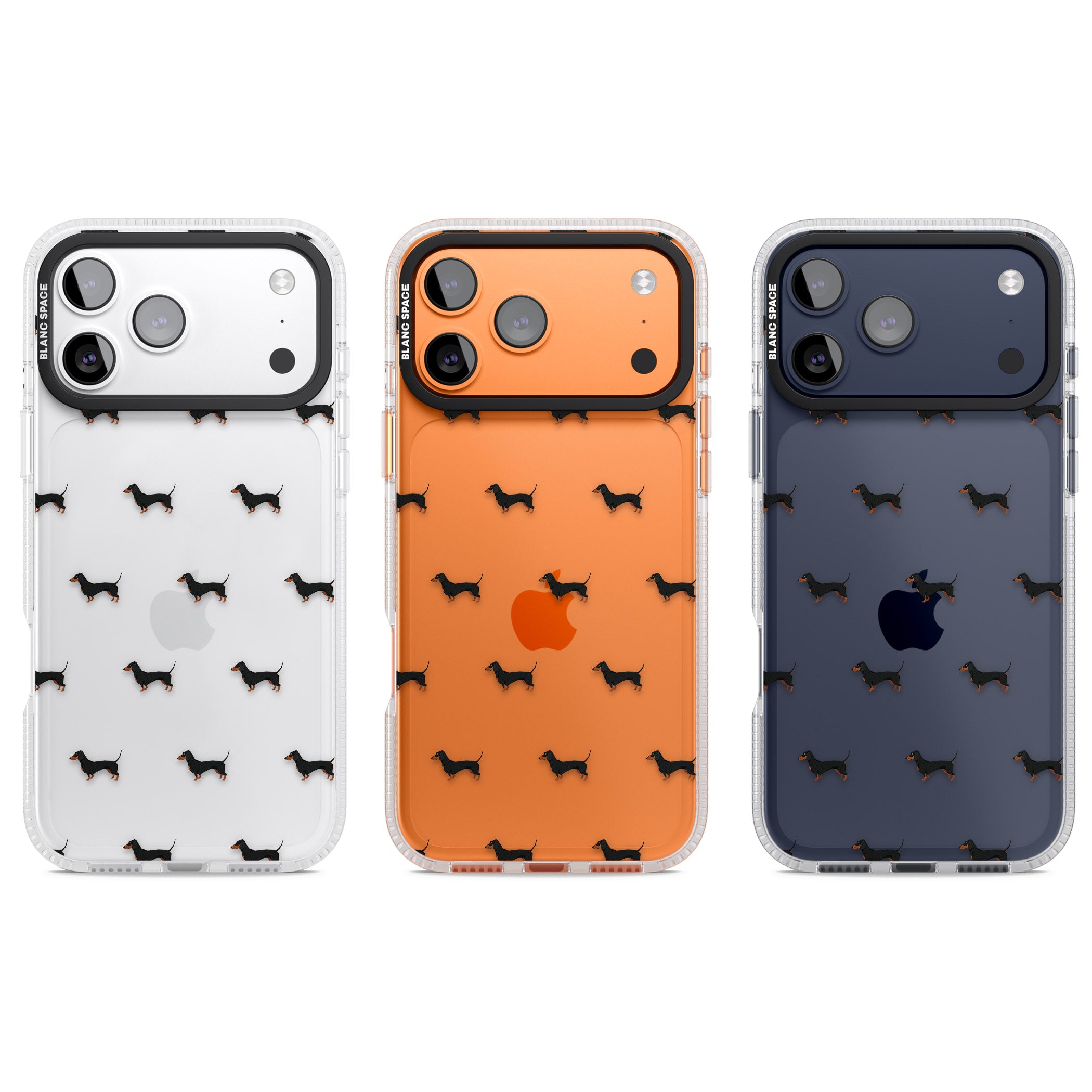 Dachshund Pattern Clear iPhone 17 Pro Impact Air Clear Phone Case APT Impact Protection