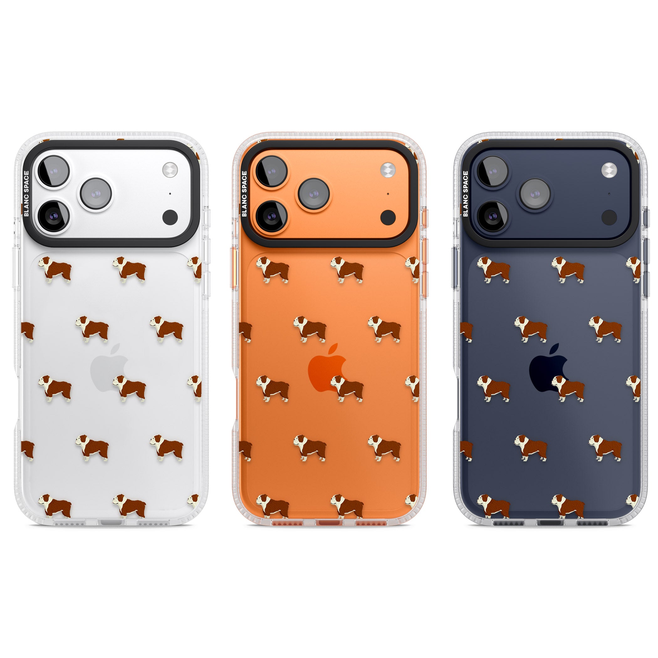 Bulldog Pattern Clear iPhone 17 Pro Impact Air Clear Phone Case APT Impact Protection