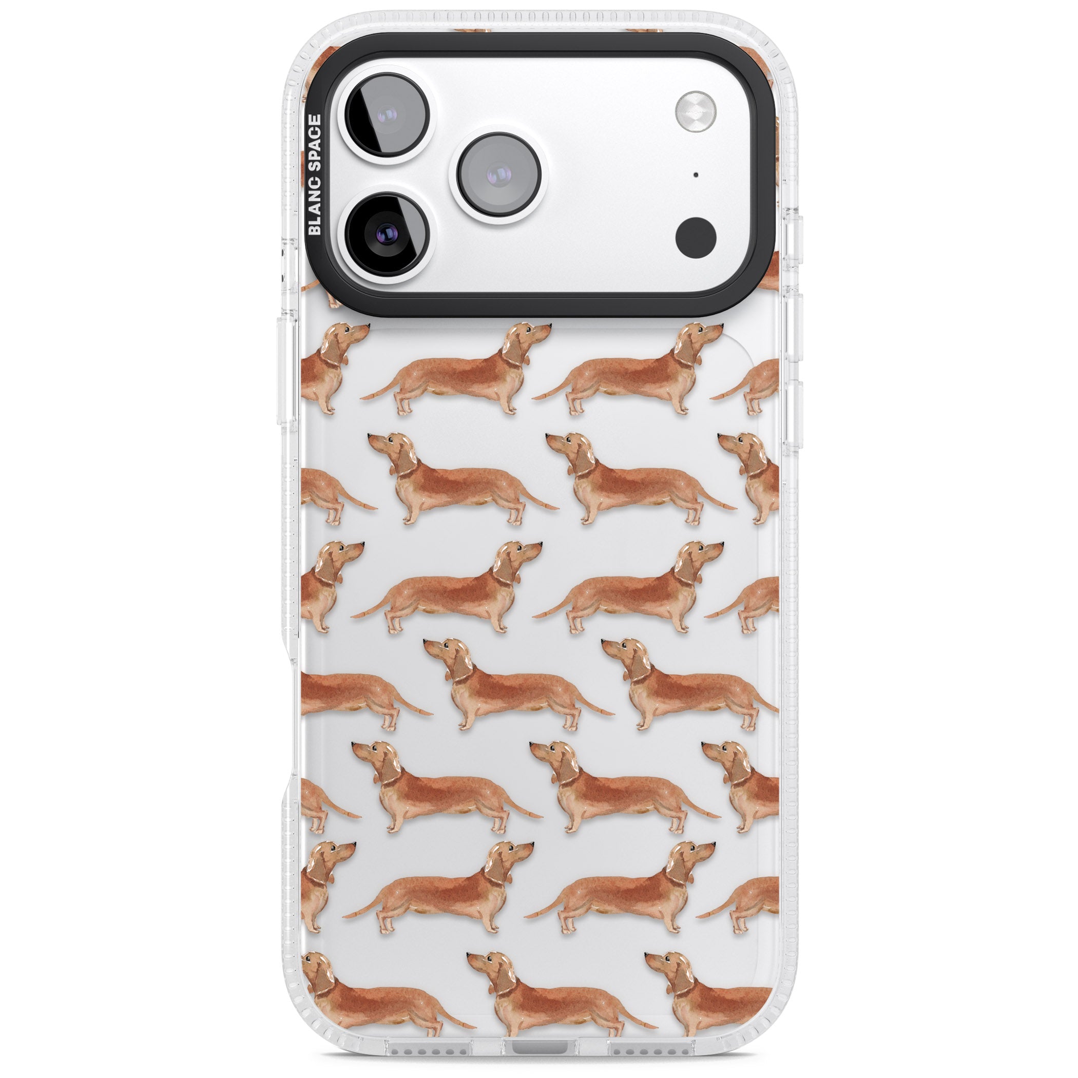 Dachshund Watercolor Dog Pattern iPhone 17 Pro Impact Air Clear Phone Case