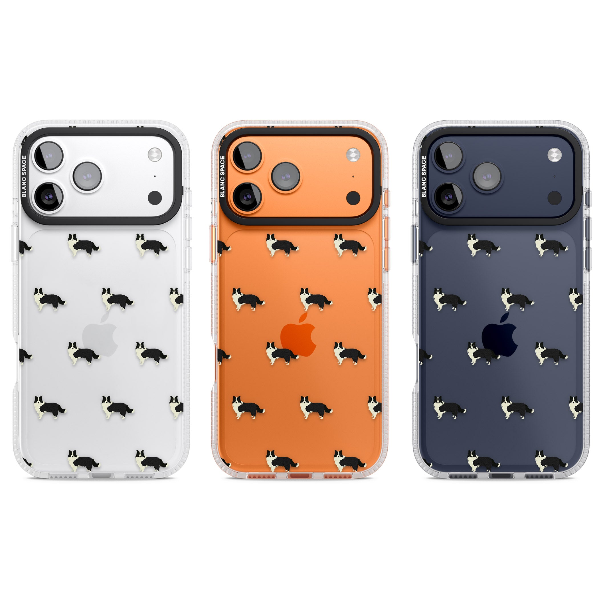Border Collie Pattern Clear iPhone 17 Pro Impact Air Clear Phone Case APT Impact Protection