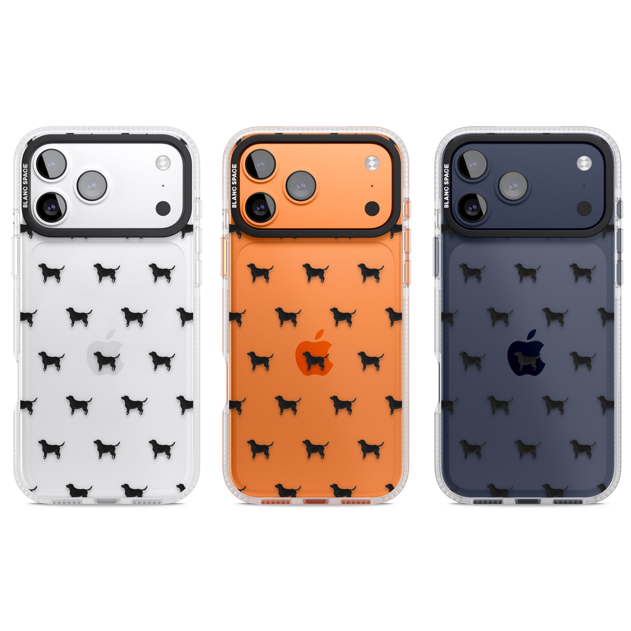 Black Labrador Pattern iPhone 17 Pro Impact Air Clear Phone Case APT Impact Protection