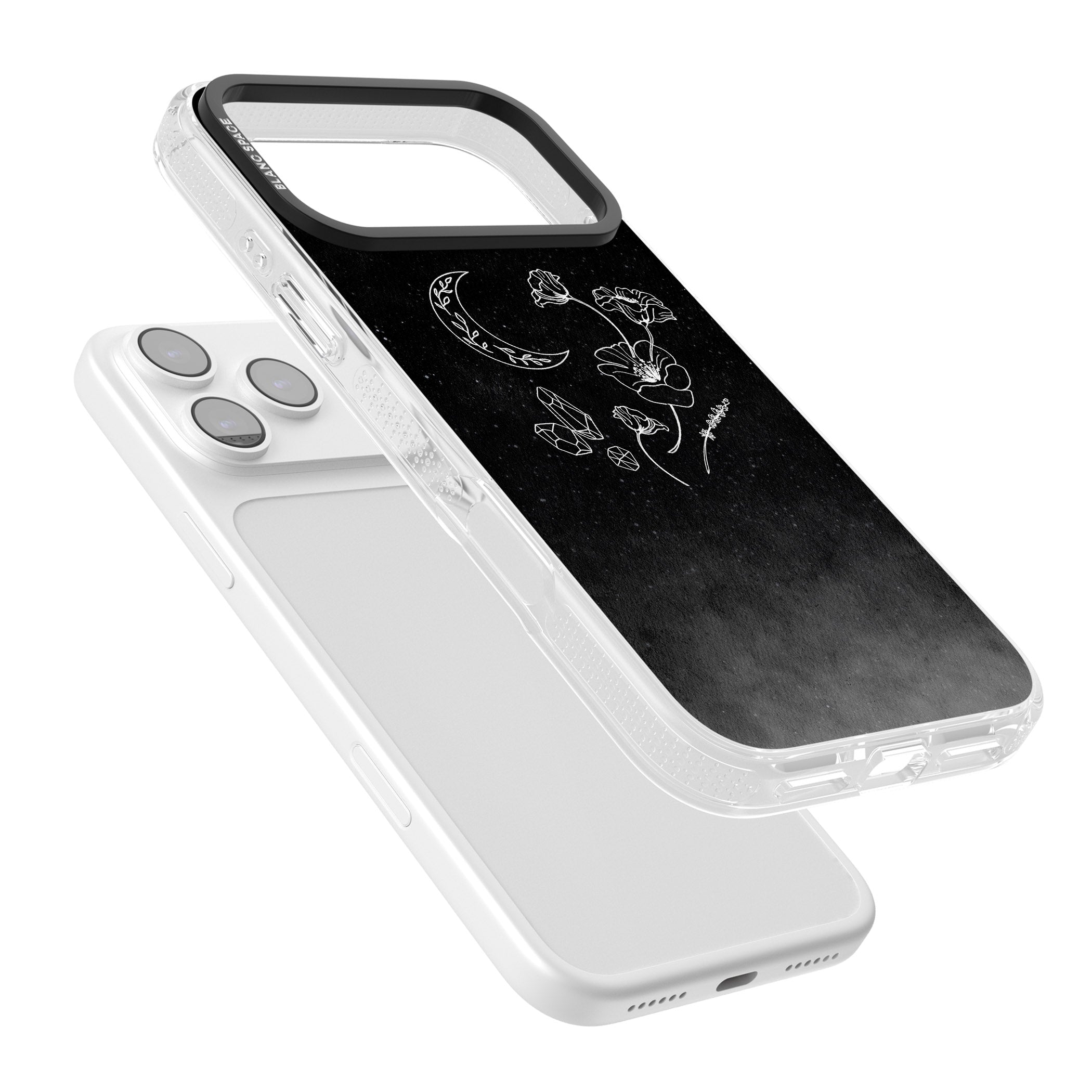 Midnight Moon Botanic iPhone 17 Pro Impact Air Clear Phone Case Colours