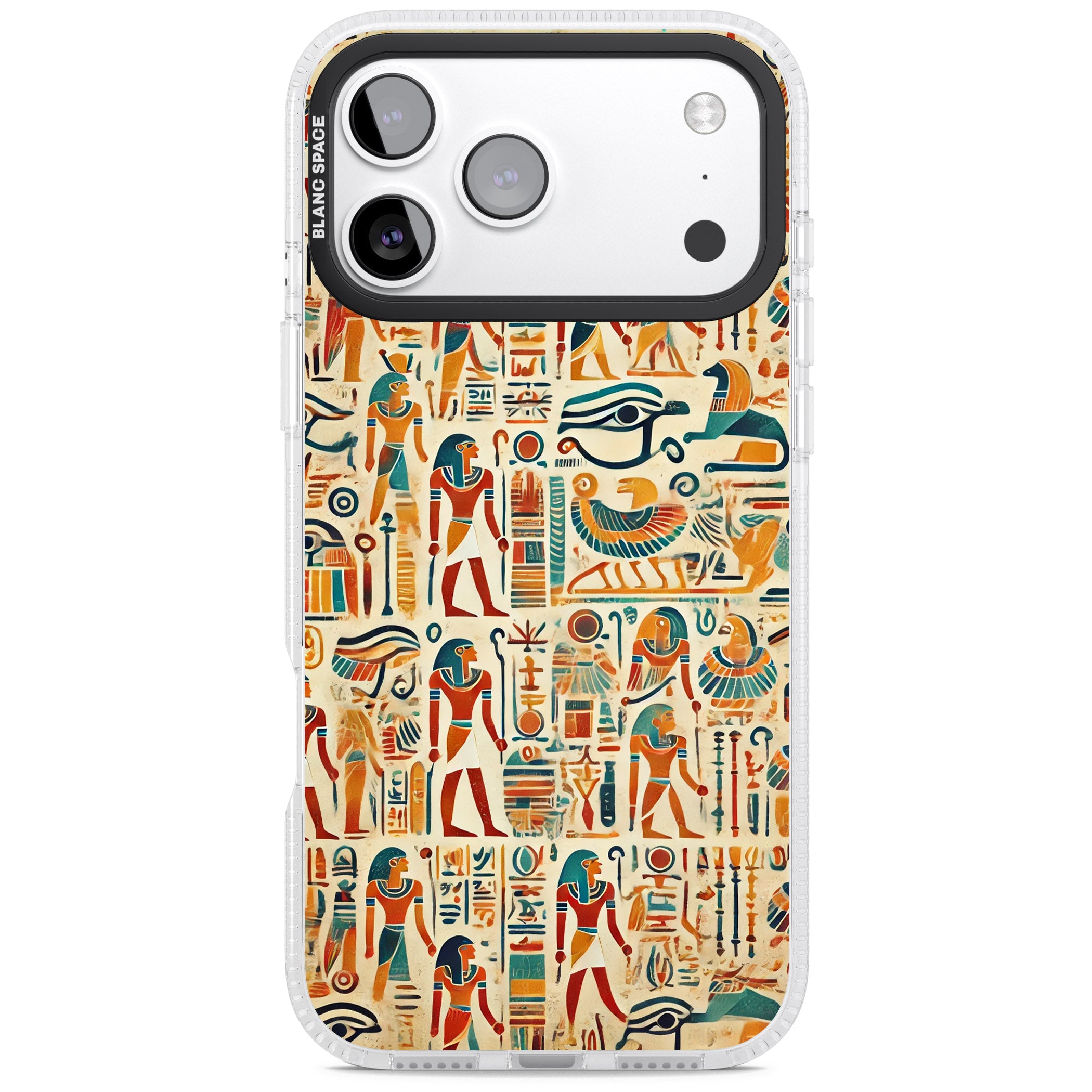 Egyptian Heiroglyphics iPhone 17 Pro Impact Air Clear Phone Case