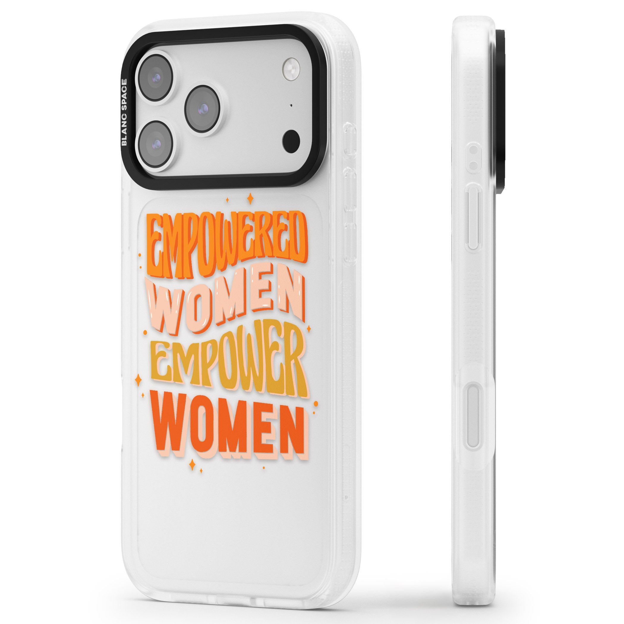 Empowered Women iPhone 17 Pro Impact Air Clear Phone Case Side Profile