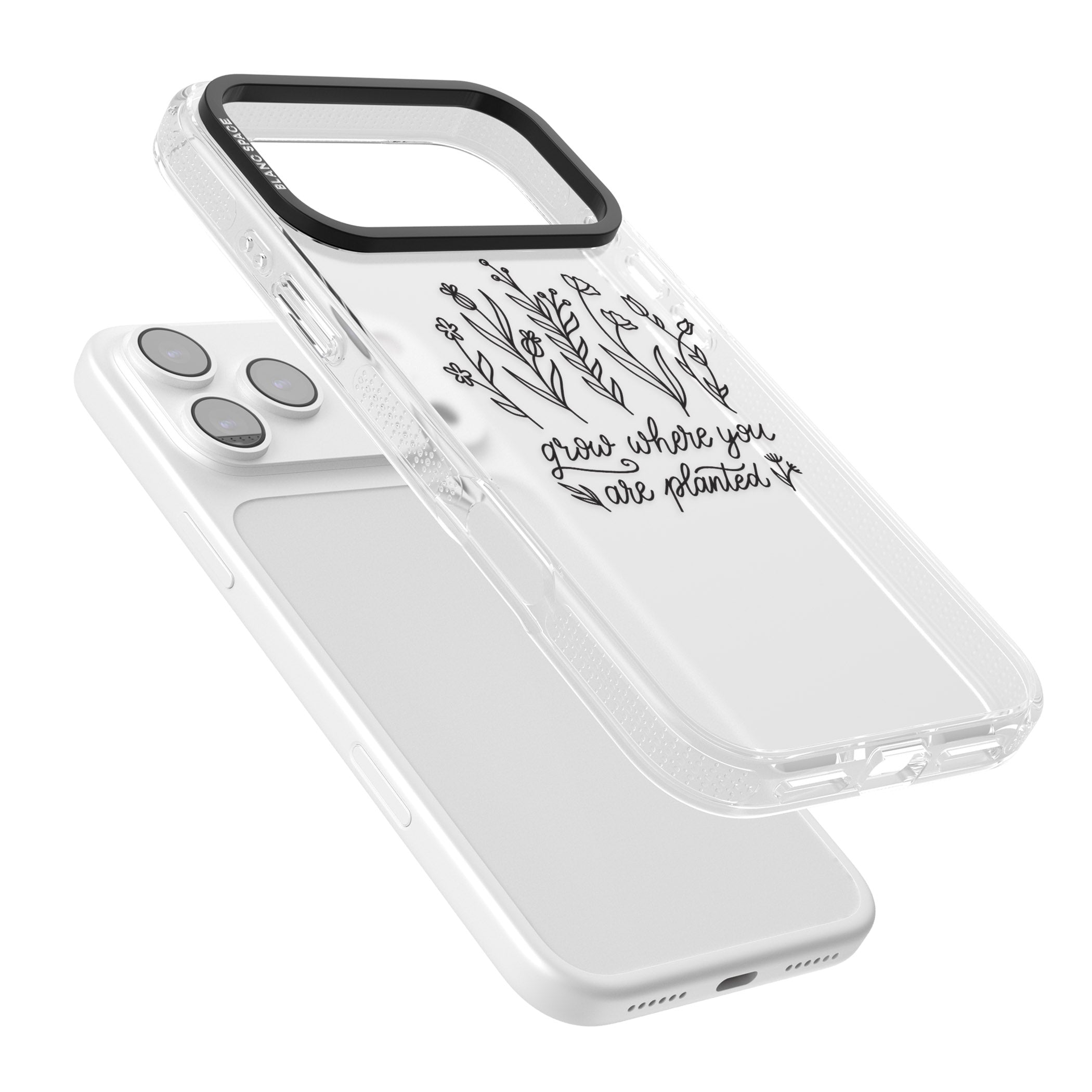 Grow Where You Are Planted iPhone 17 Pro Impact Air Clear Phone Case Colours