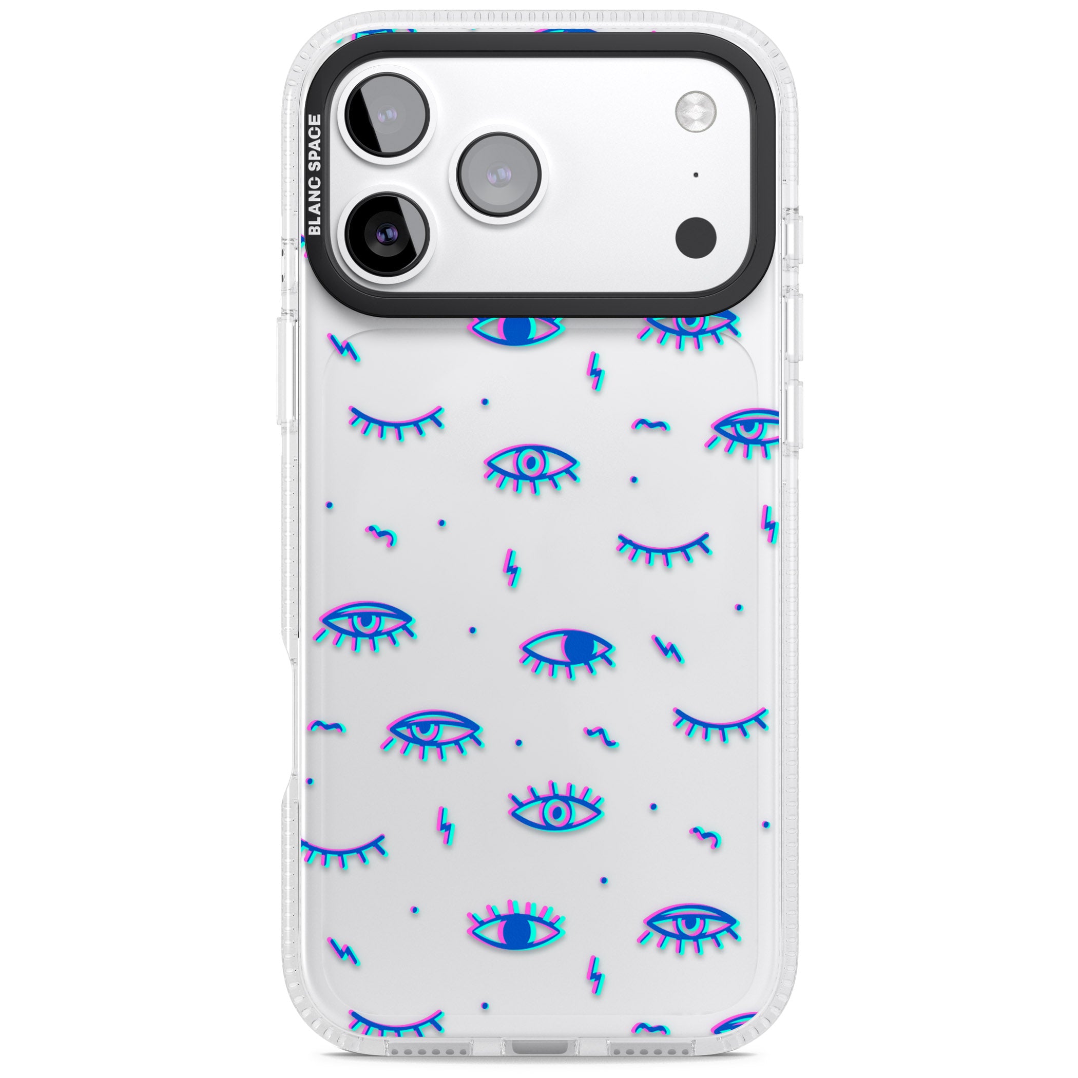Duotone Psychedelic Eyes iPhone 17 Pro Impact Air Clear Phone Case