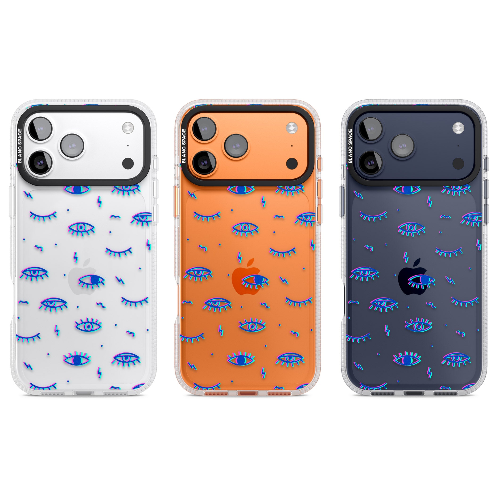 Duotone Psychedelic Eyes iPhone 17 Pro Impact Air Clear Phone Case APT Impact Protection