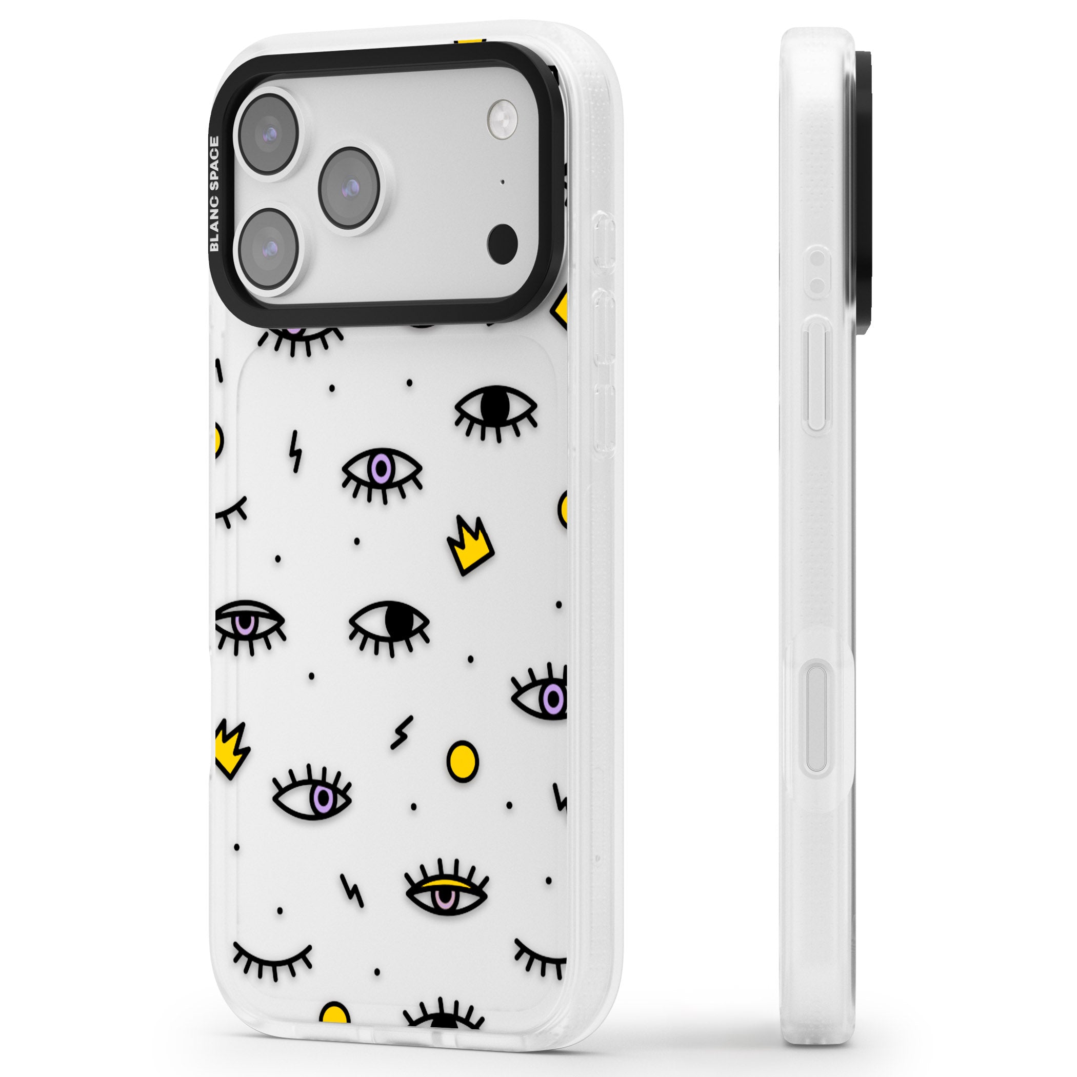 Eyes & Lips Icons iPhone 17 Pro Impact Air Clear Phone Case Side Profile