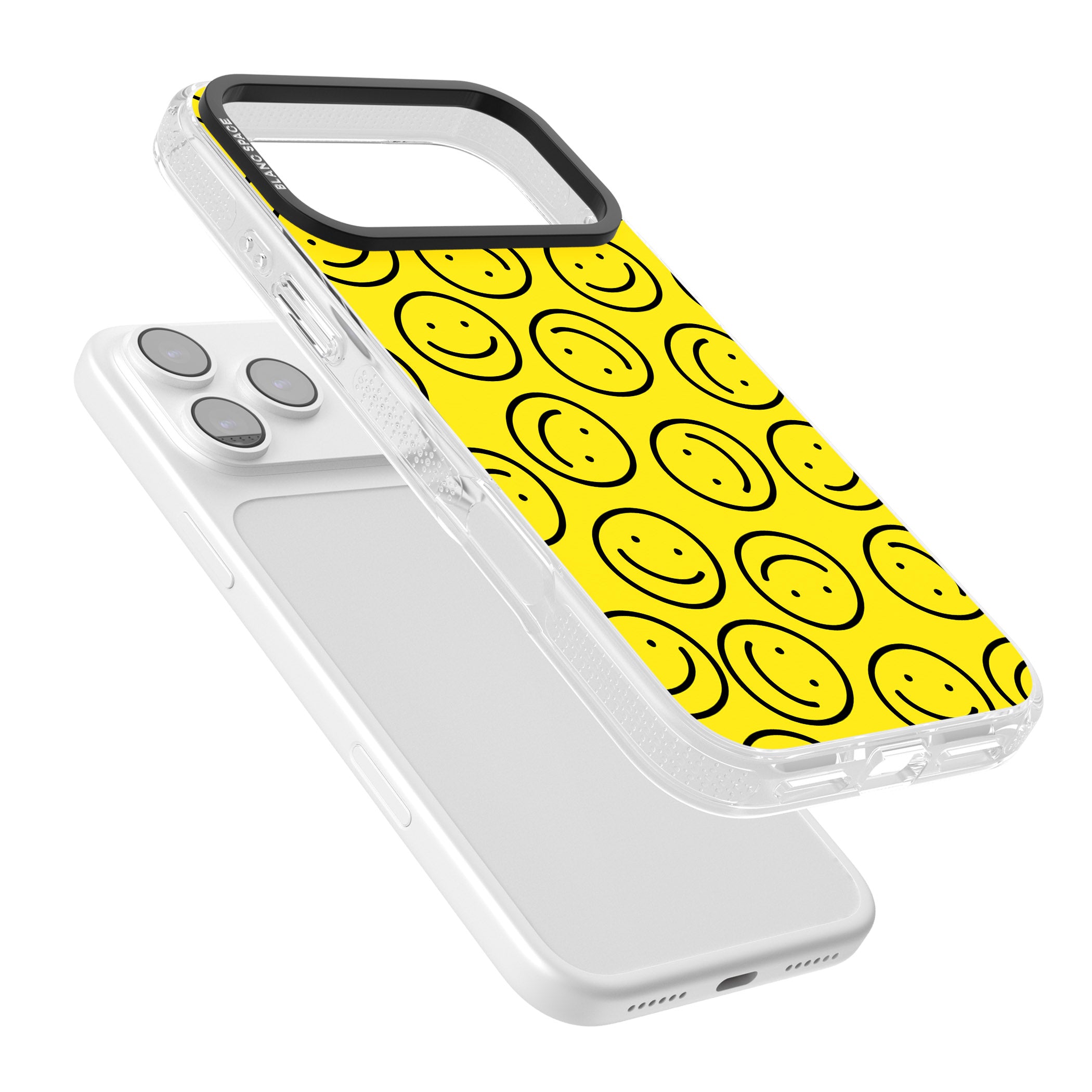 Happy Face Pattern iPhone 17 Pro Impact Air Clear Phone Case Colours
