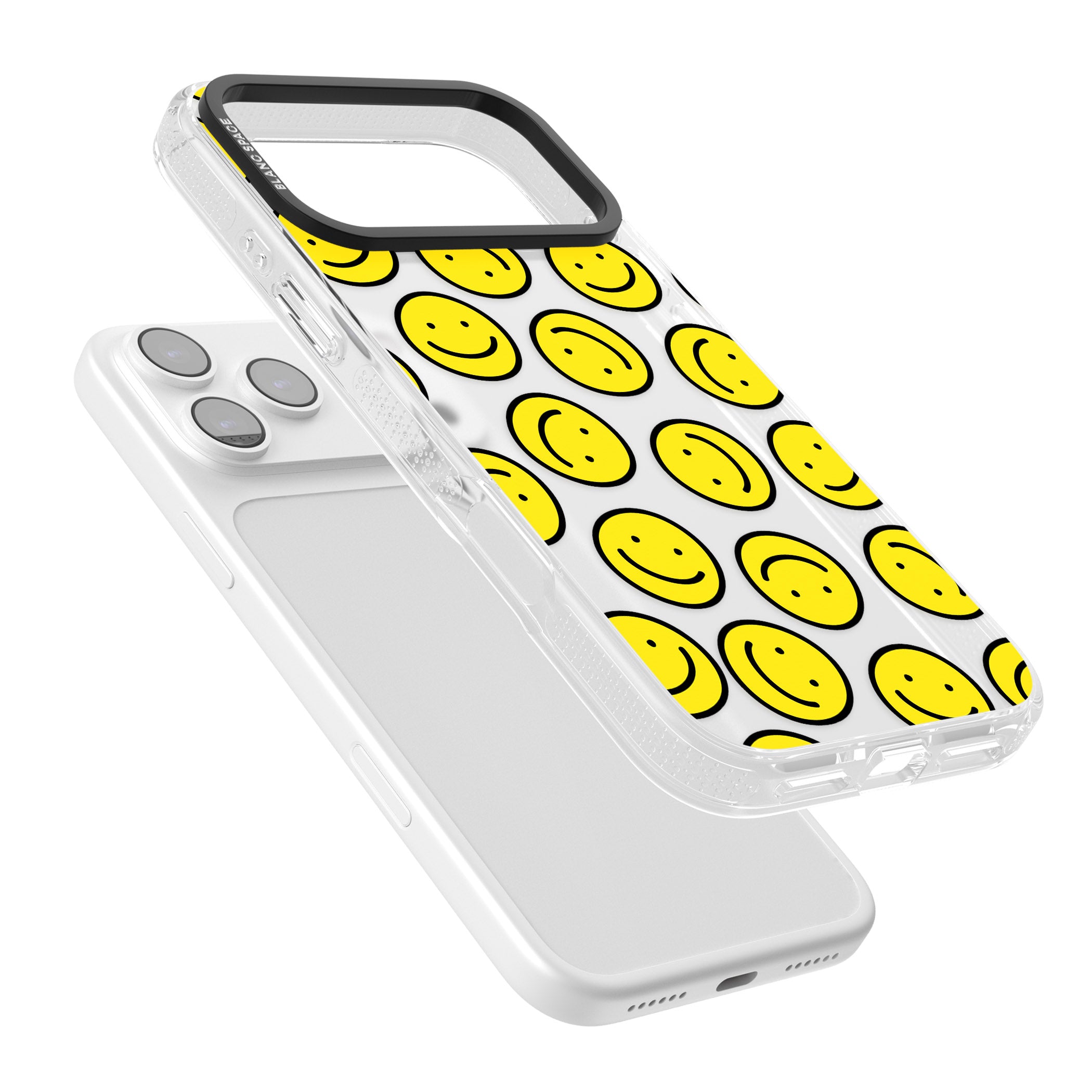 Smiley Face Pattern iPhone 17 Pro Impact Air Clear Phone Case Colours