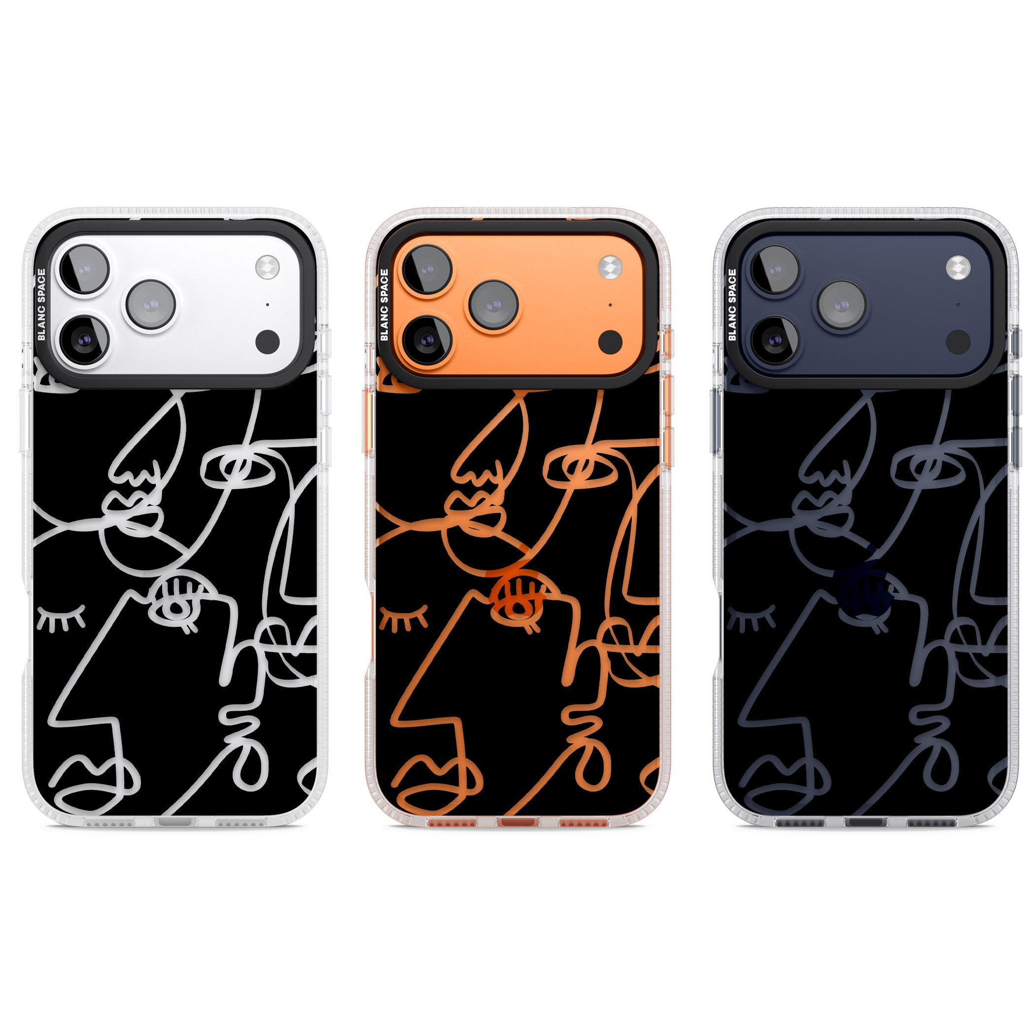 Abstract Line Art Clear Black iPhone 17 Pro Impact Air Clear Phone Case APT Impact Protection