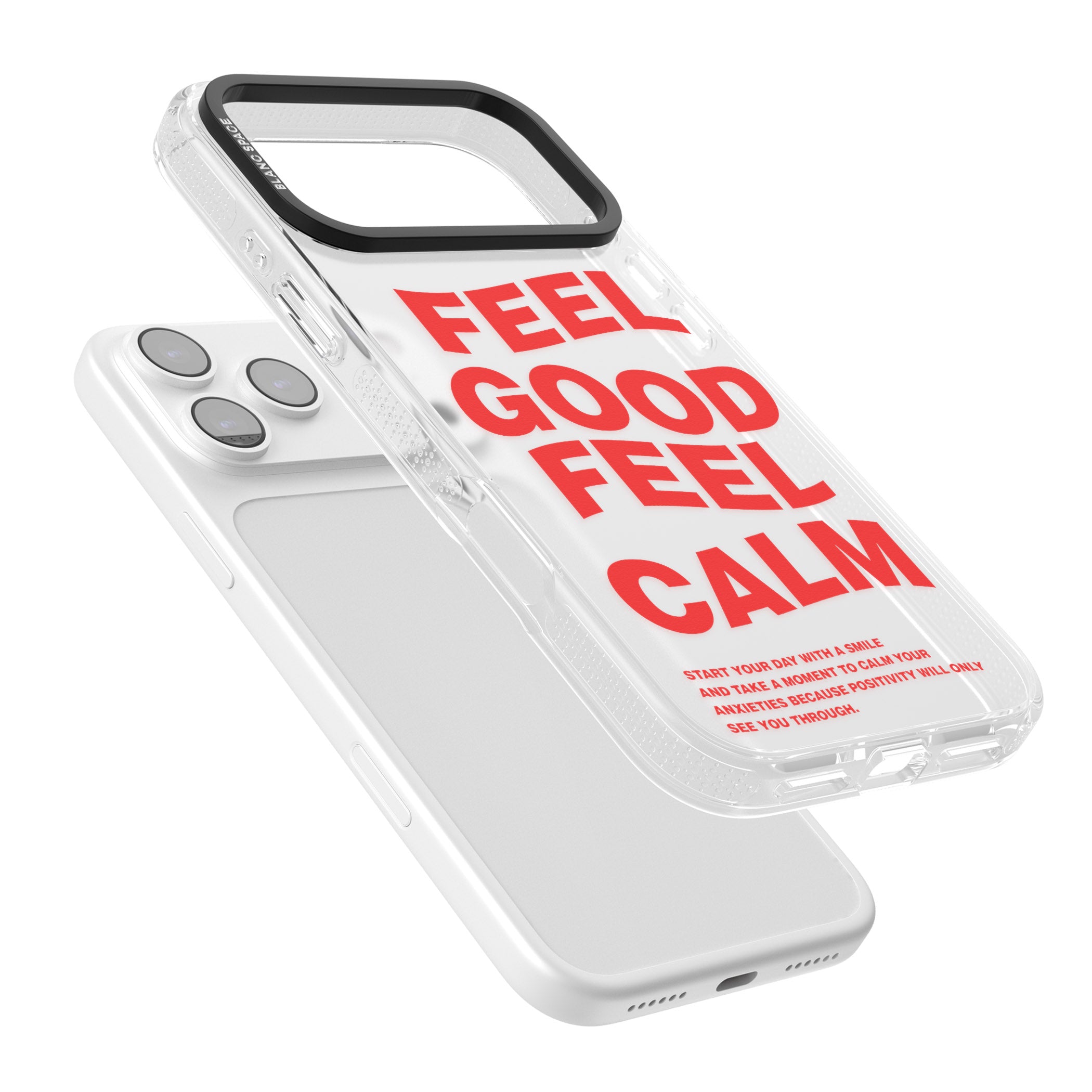 Feel Good Feel Calm (Red) iPhone 17 Pro Impact Air Clear Phone Case Colours