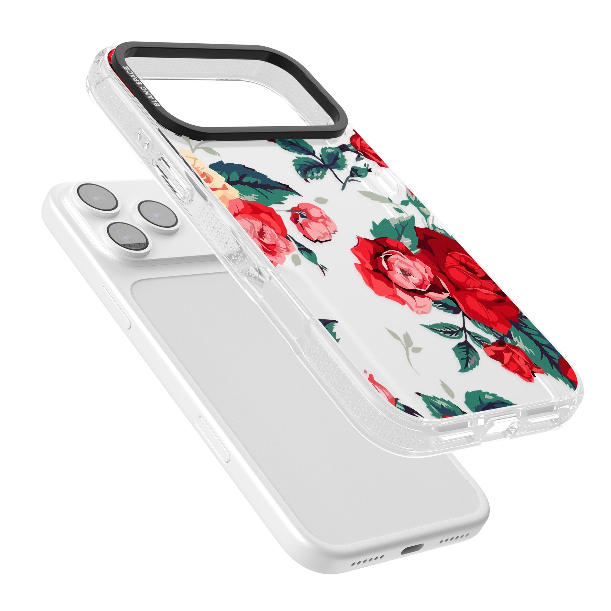 Rose Pattern iPhone 17 Pro Impact Air Clear Phone Case Colours