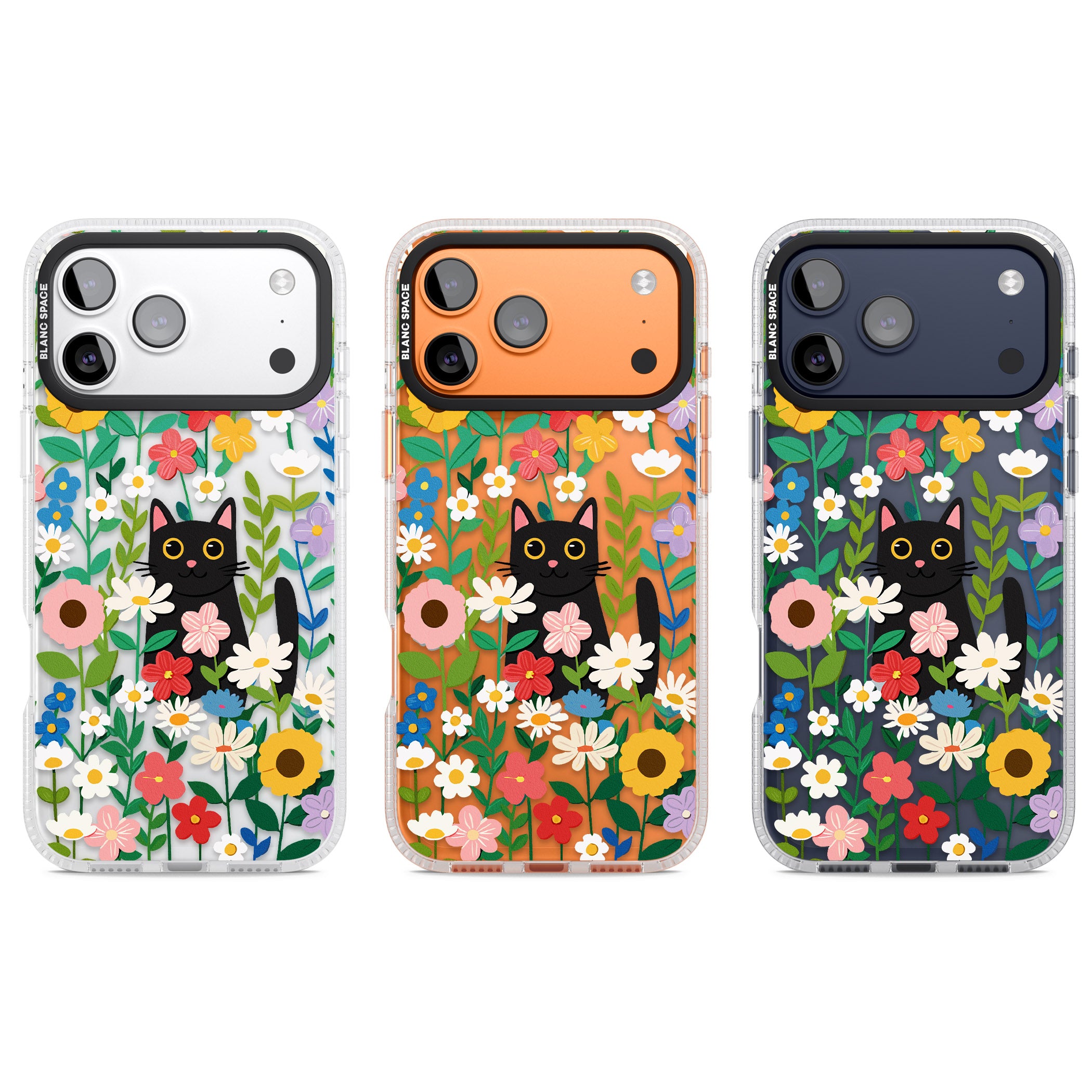 Whiskers & Wildflowers Cat iPhone 17 Pro Impact Air Clear Phone Case APT Impact Protection