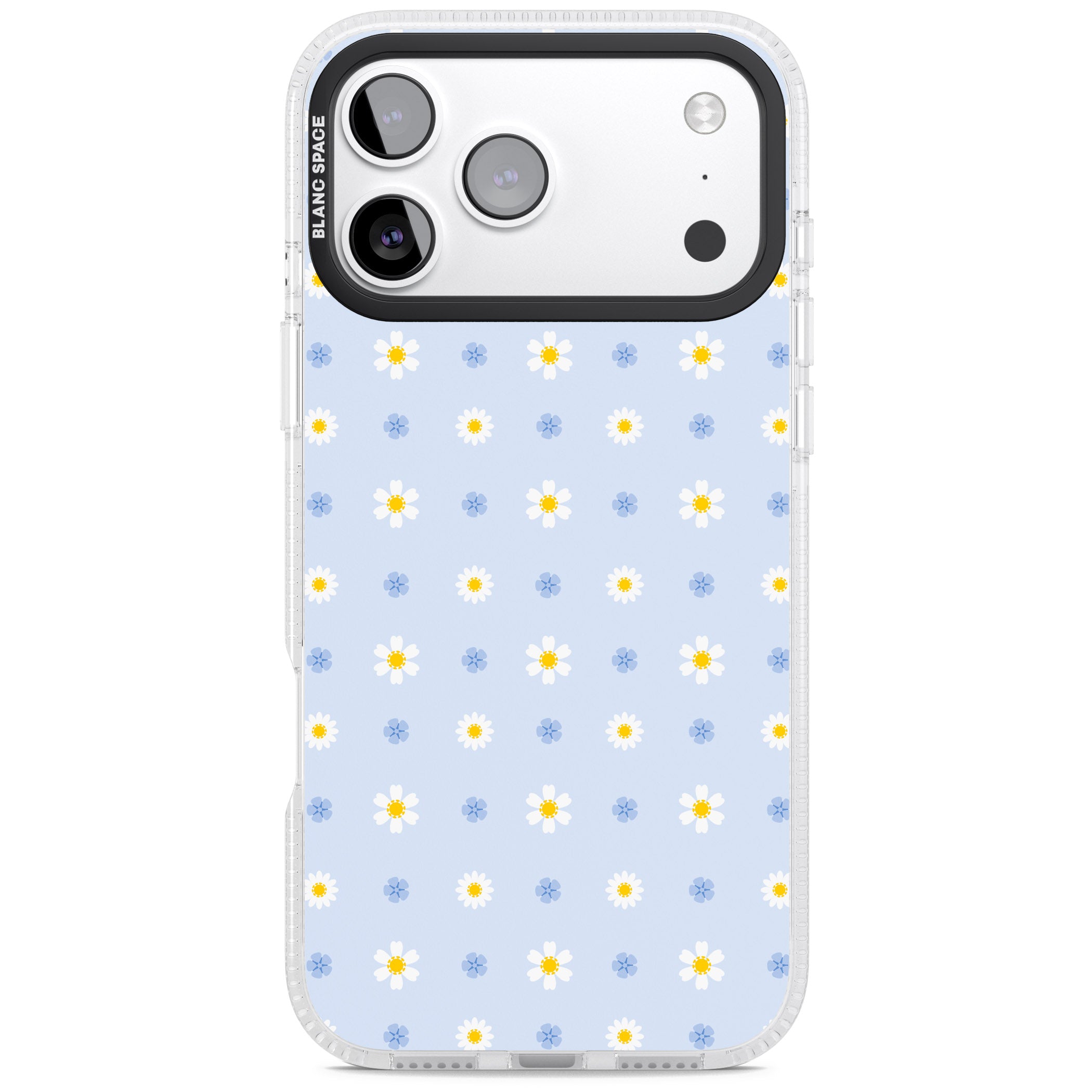 Pale Blue Daisies iPhone 17 Pro Impact Air Clear Phone Case