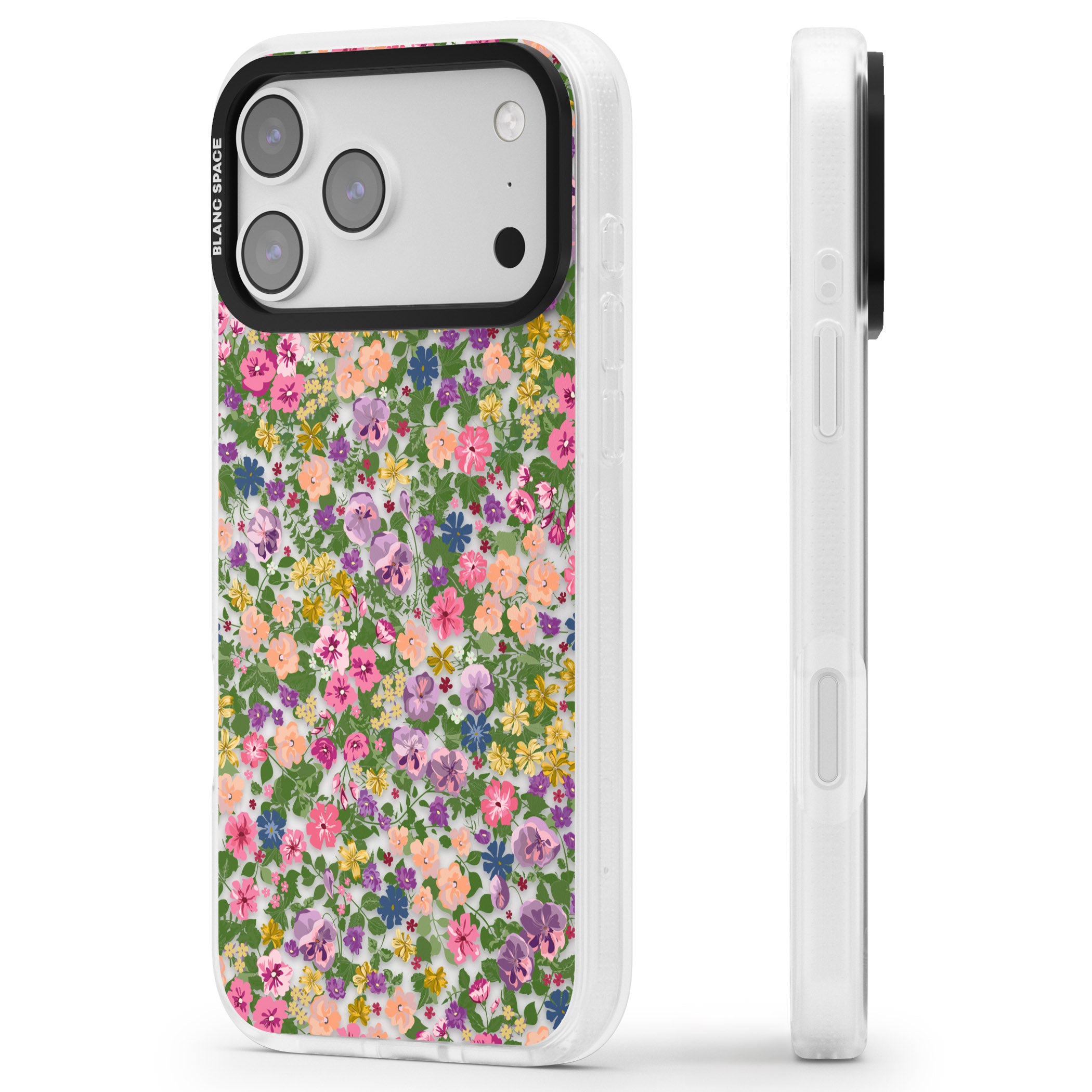 Lake Como Meadow iPhone 17 Pro Impact Air Clear Phone Case Side Profile