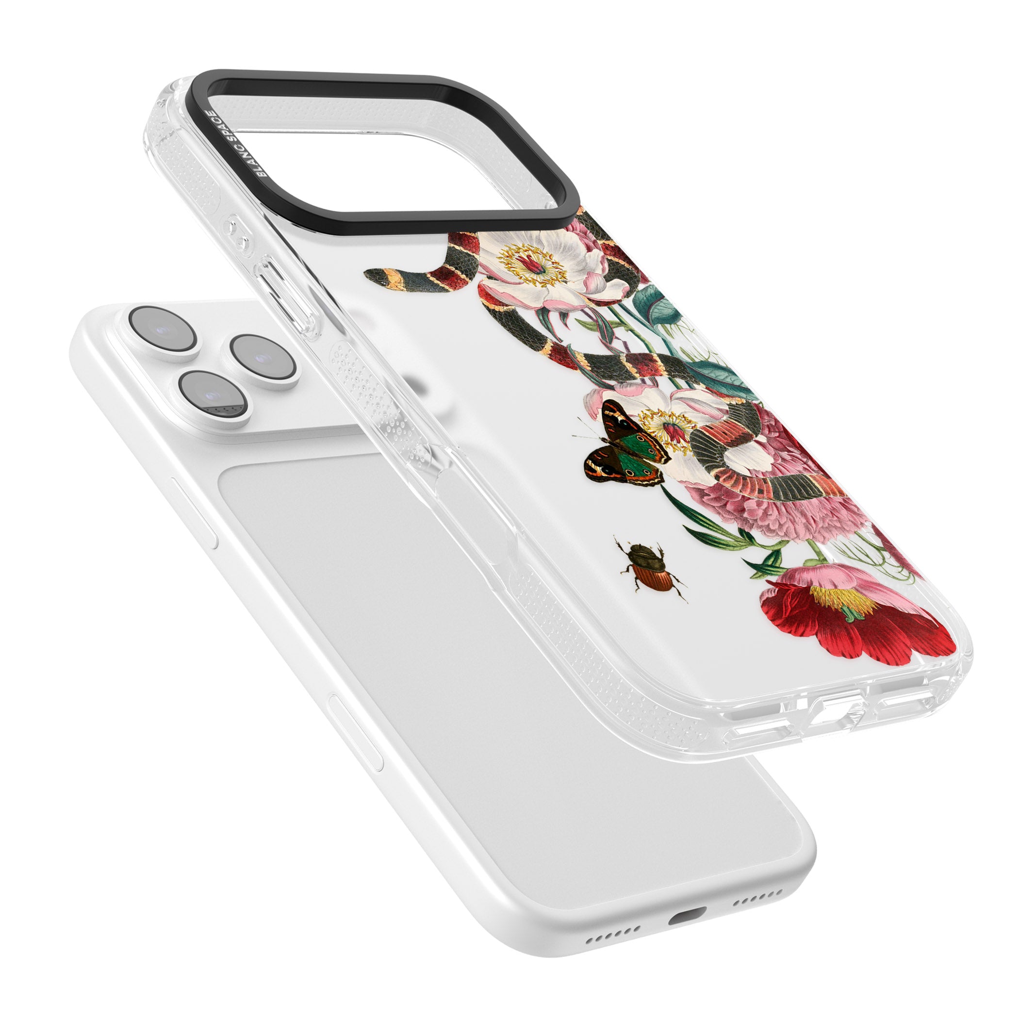 Floral Snake iPhone 17 Pro Impact Air Clear Phone Case Colours
