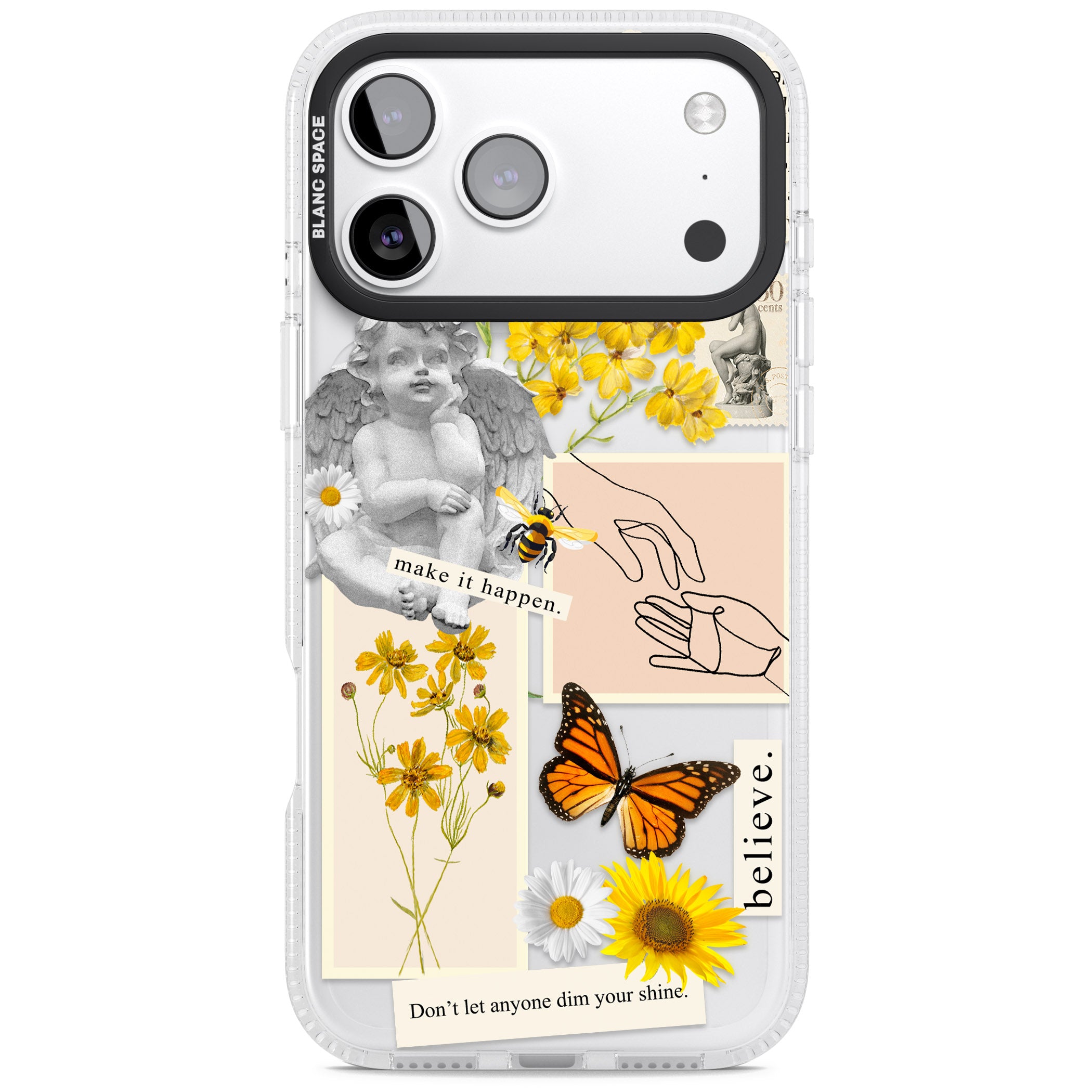 Vintage Wildflower Collage iPhone 17 Pro Impact Air Clear Phone Case