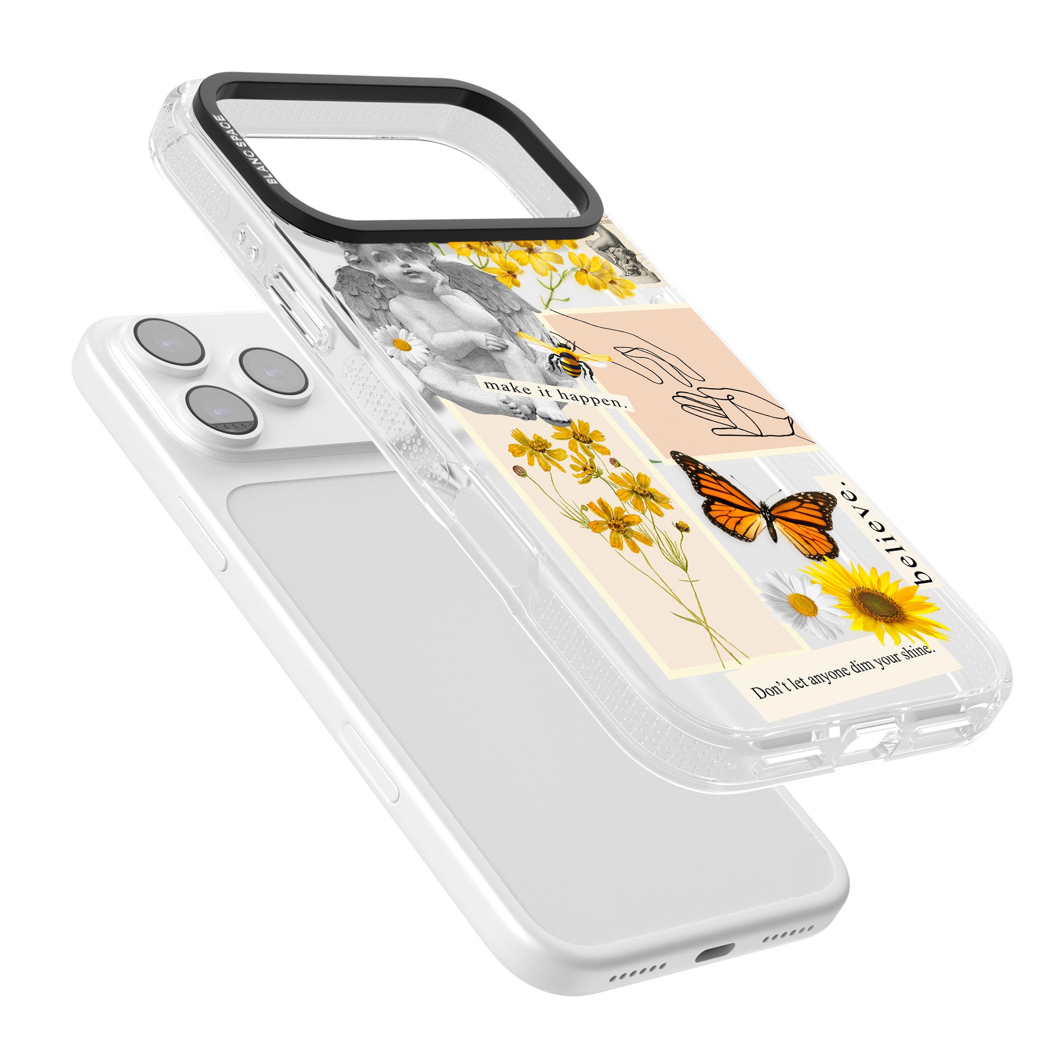 Vintage Wildflower Collage iPhone 17 Pro Impact Air Clear Phone Case Colours