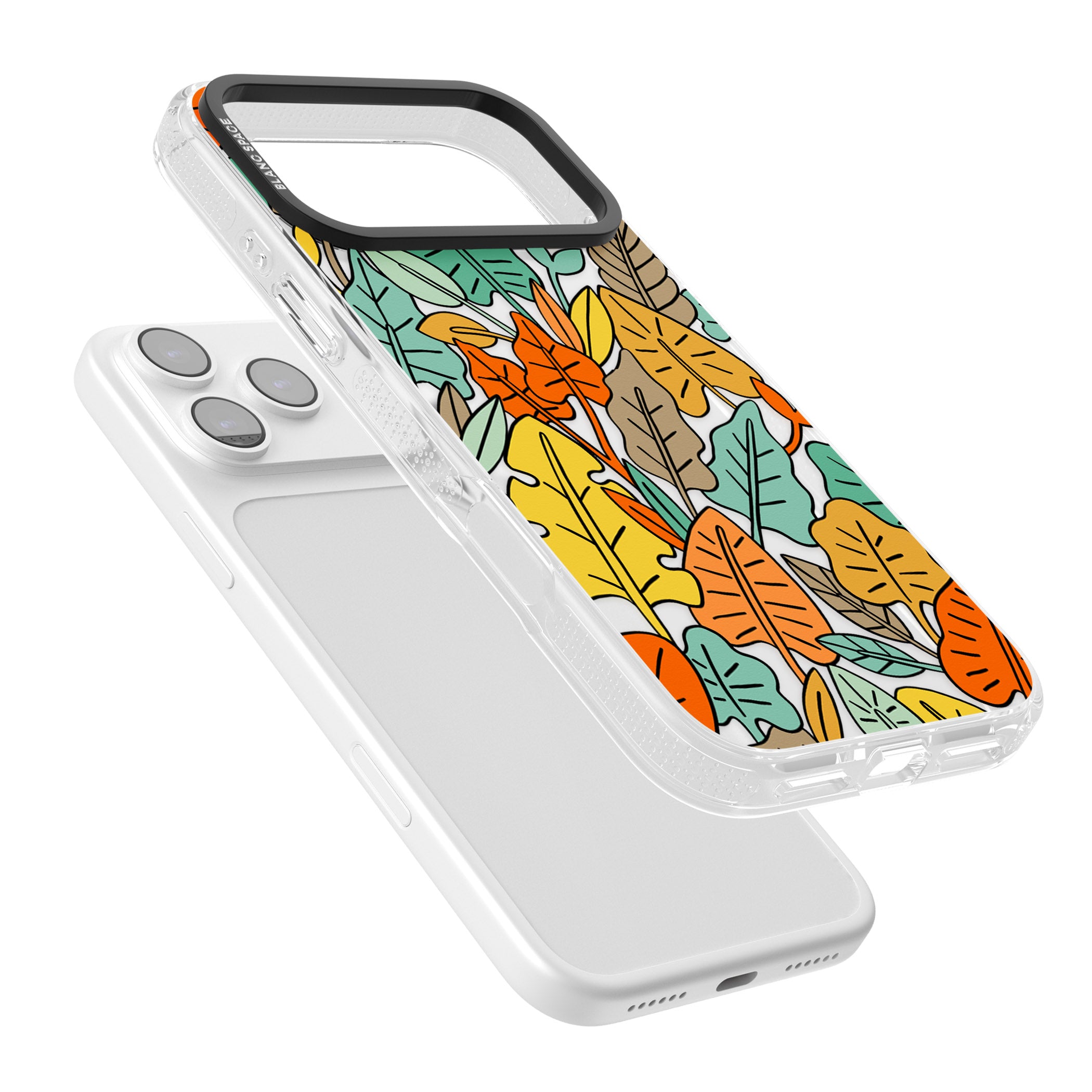 Pastel Toned Autumn Leaves iPhone 17 Pro Impact Air Clear Phone Case Colours