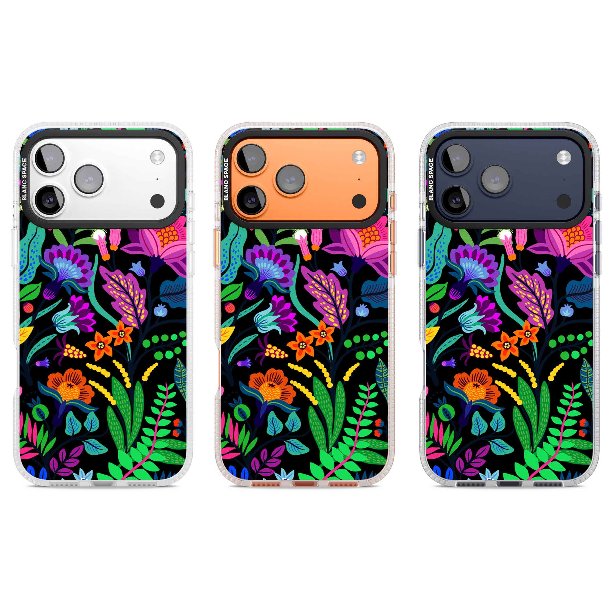 Floral Vibe (Black) iPhone 17 Pro Impact Air Clear Phone Case APT Impact Protection