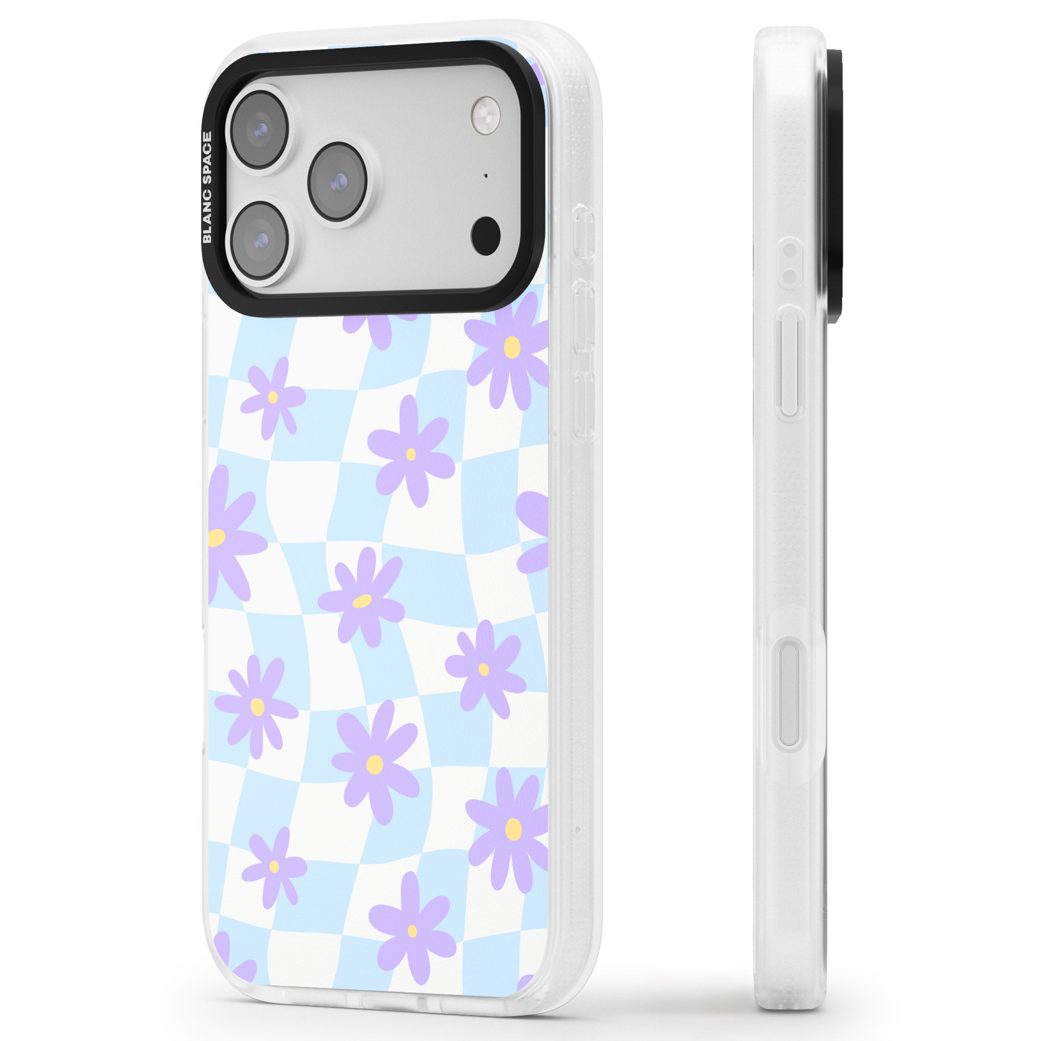Serene Skies & Flowers iPhone 17 Pro Impact Air Clear Phone Case Side Profile