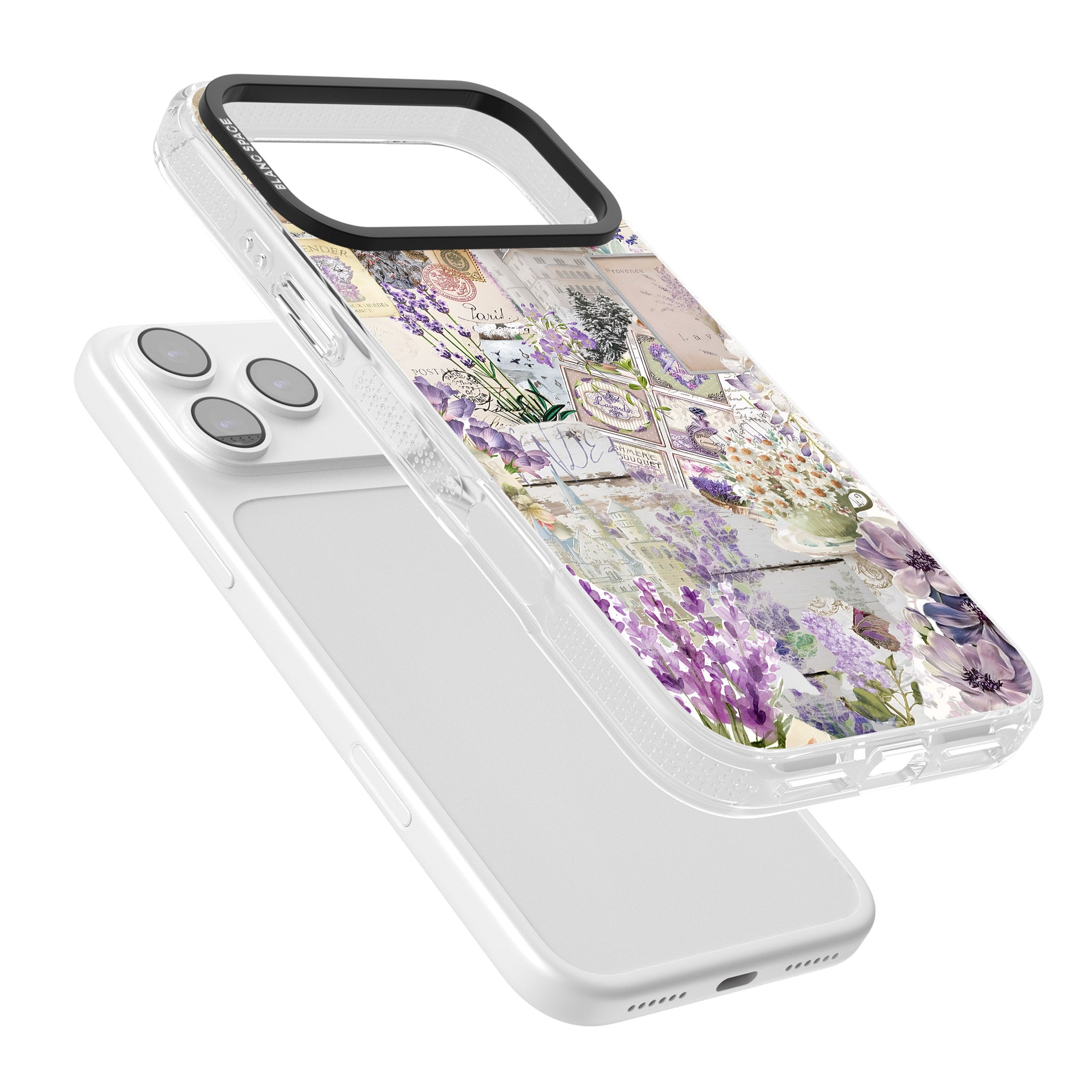 Soft Lavender Collage iPhone 17 Pro Impact Air Clear Phone Case Colours