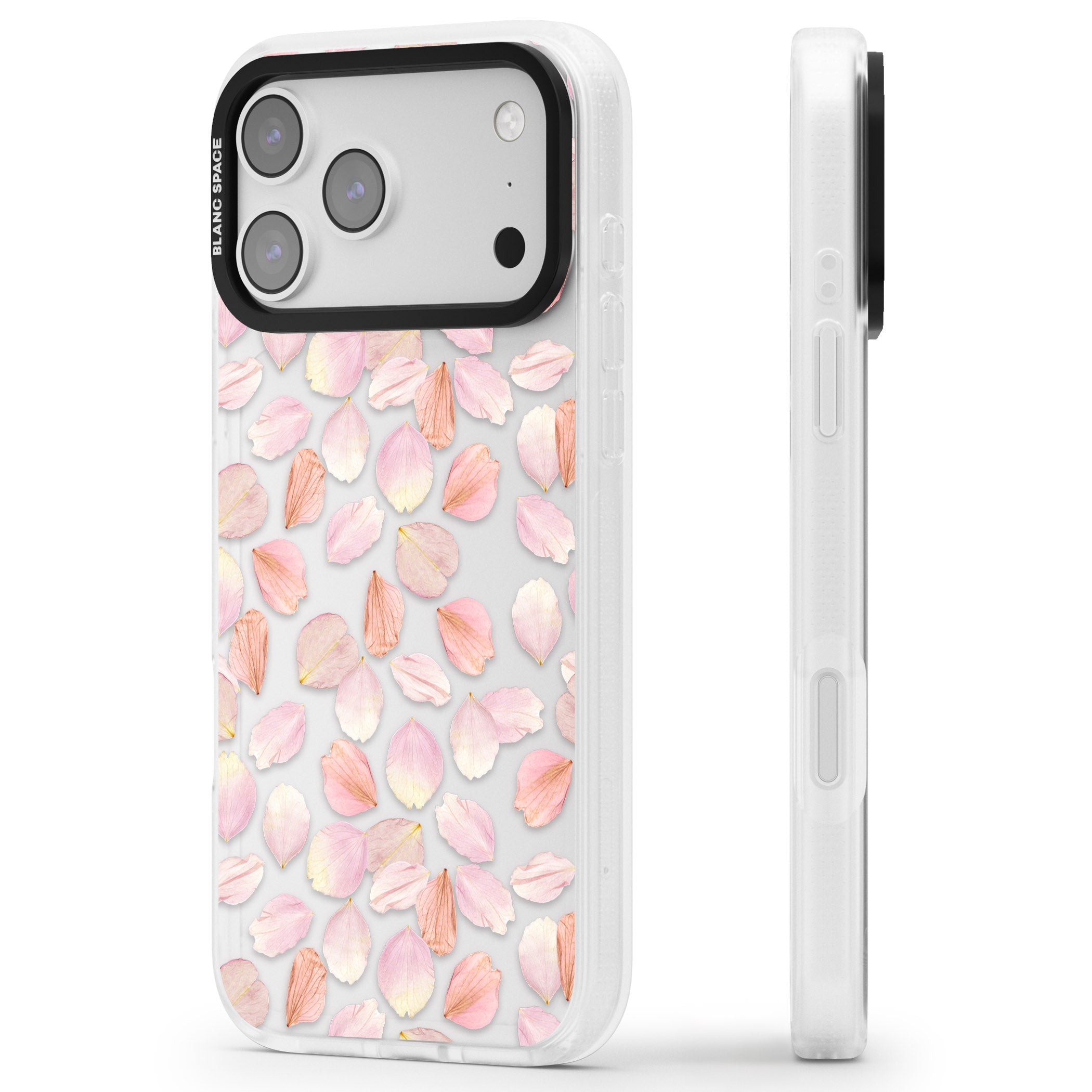 Petal Dream iPhone 17 Pro Impact Air Clear Phone Case Side Profile