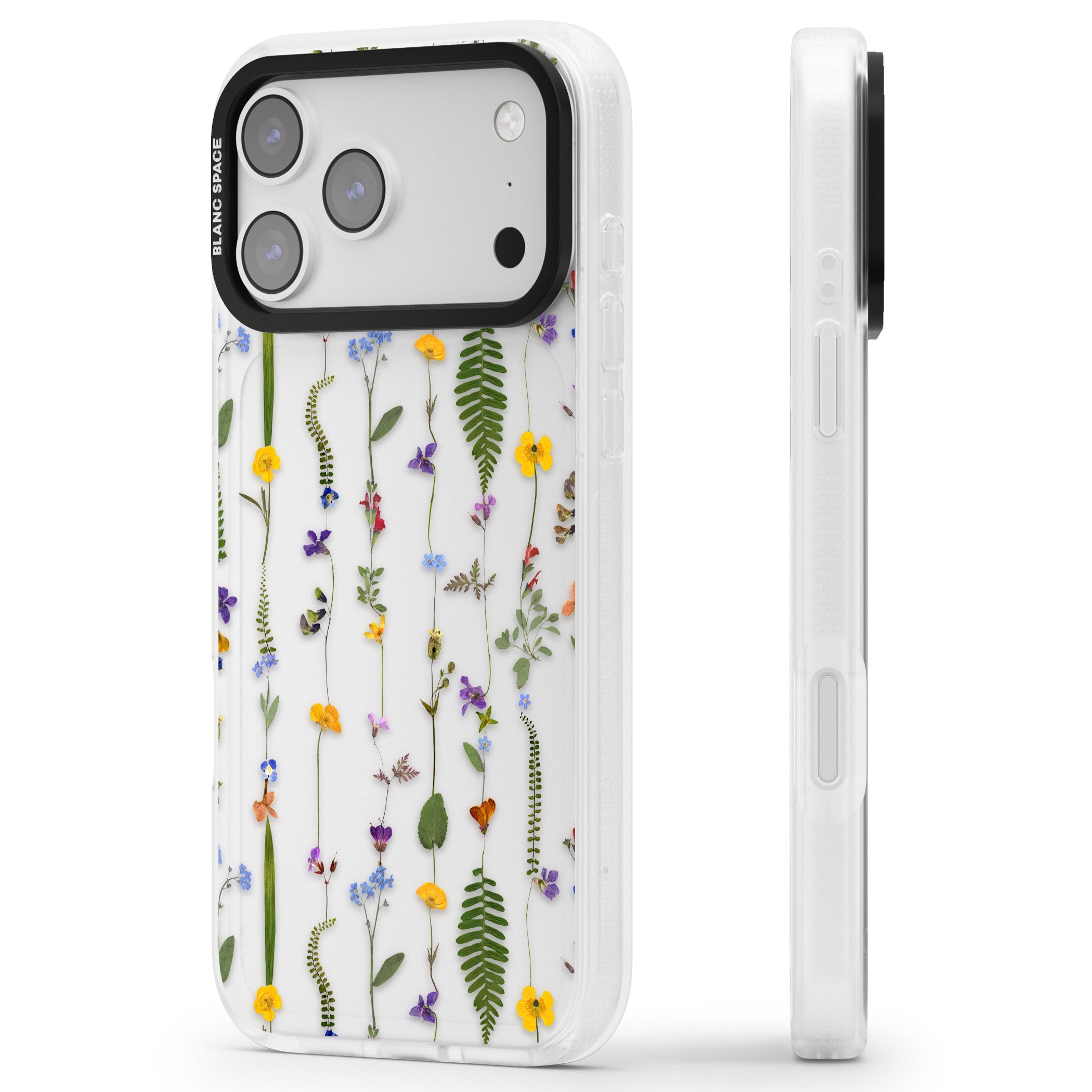 Wildflower Chain iPhone 17 Pro Impact Air Clear Phone Case Side Profile
