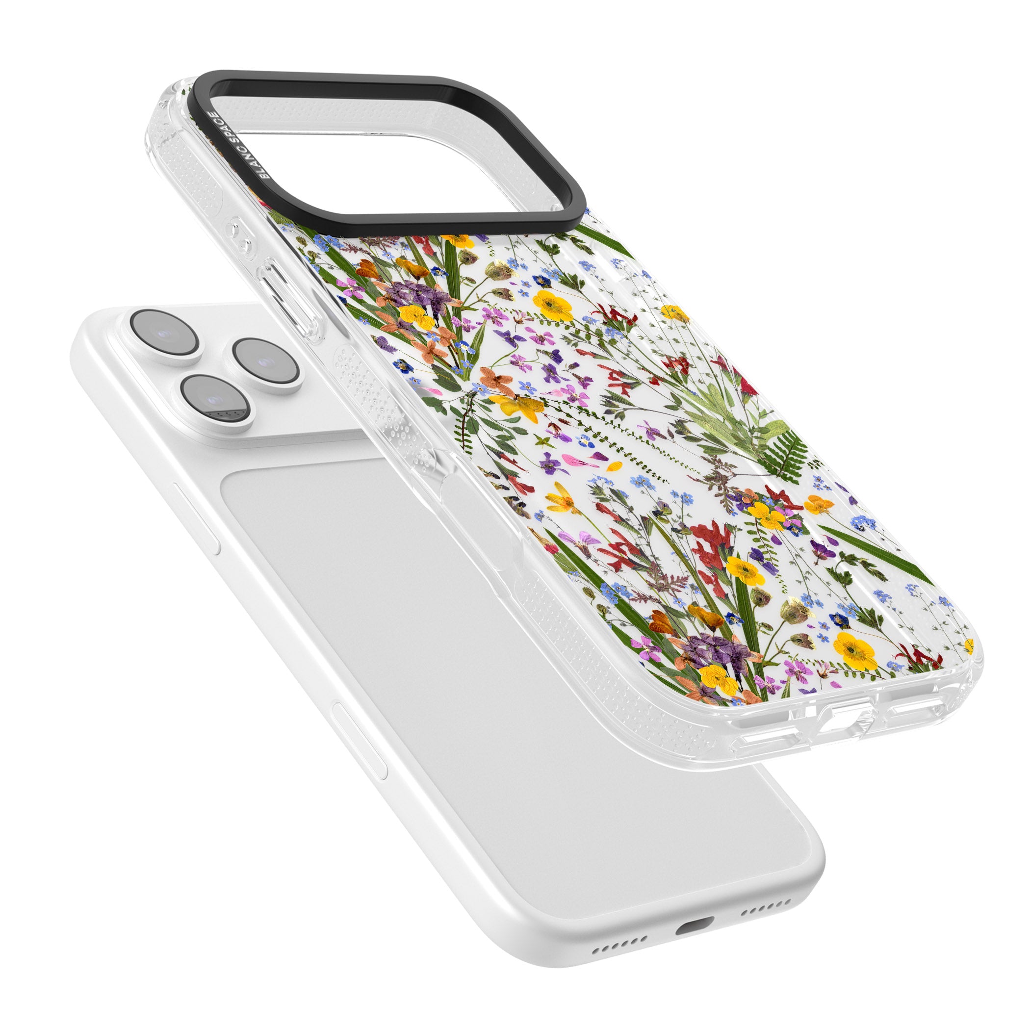 Wildflower & Leaves iPhone 17 Pro Impact Air Clear Phone Case Colours