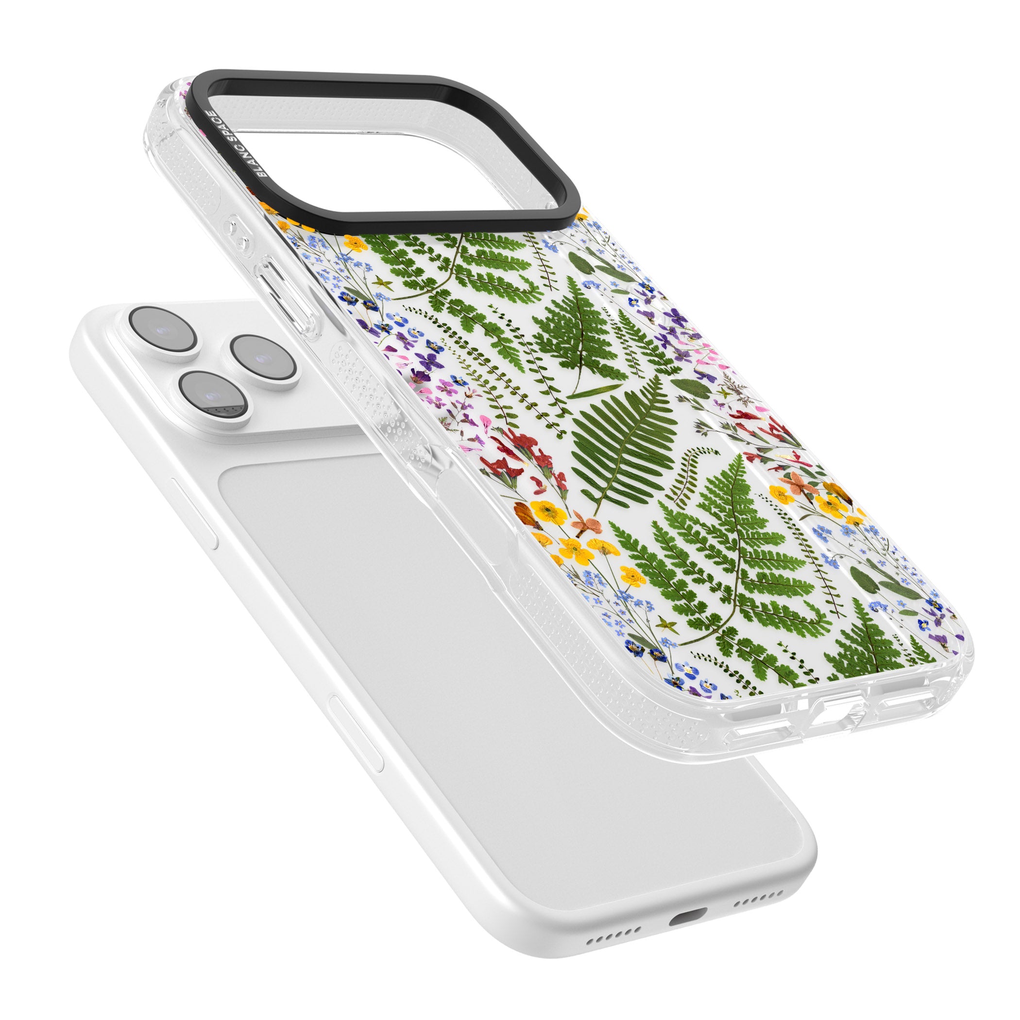 Botanical Fern & Floral iPhone 17 Pro Impact Air Clear Phone Case Colours