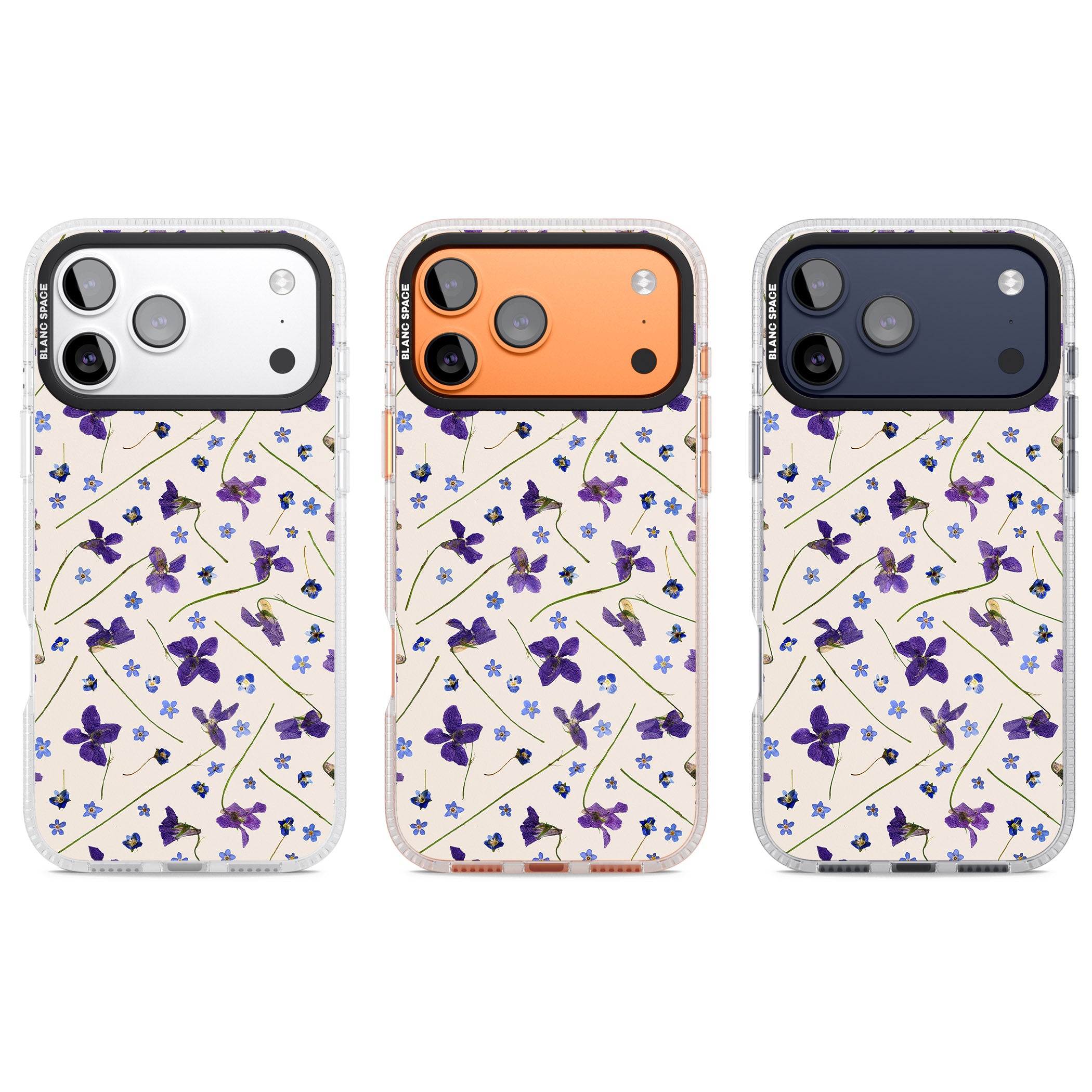 Violet Floral Dream Cream iPhone 17 Pro Impact Air Clear Phone Case APT Impact Protection
