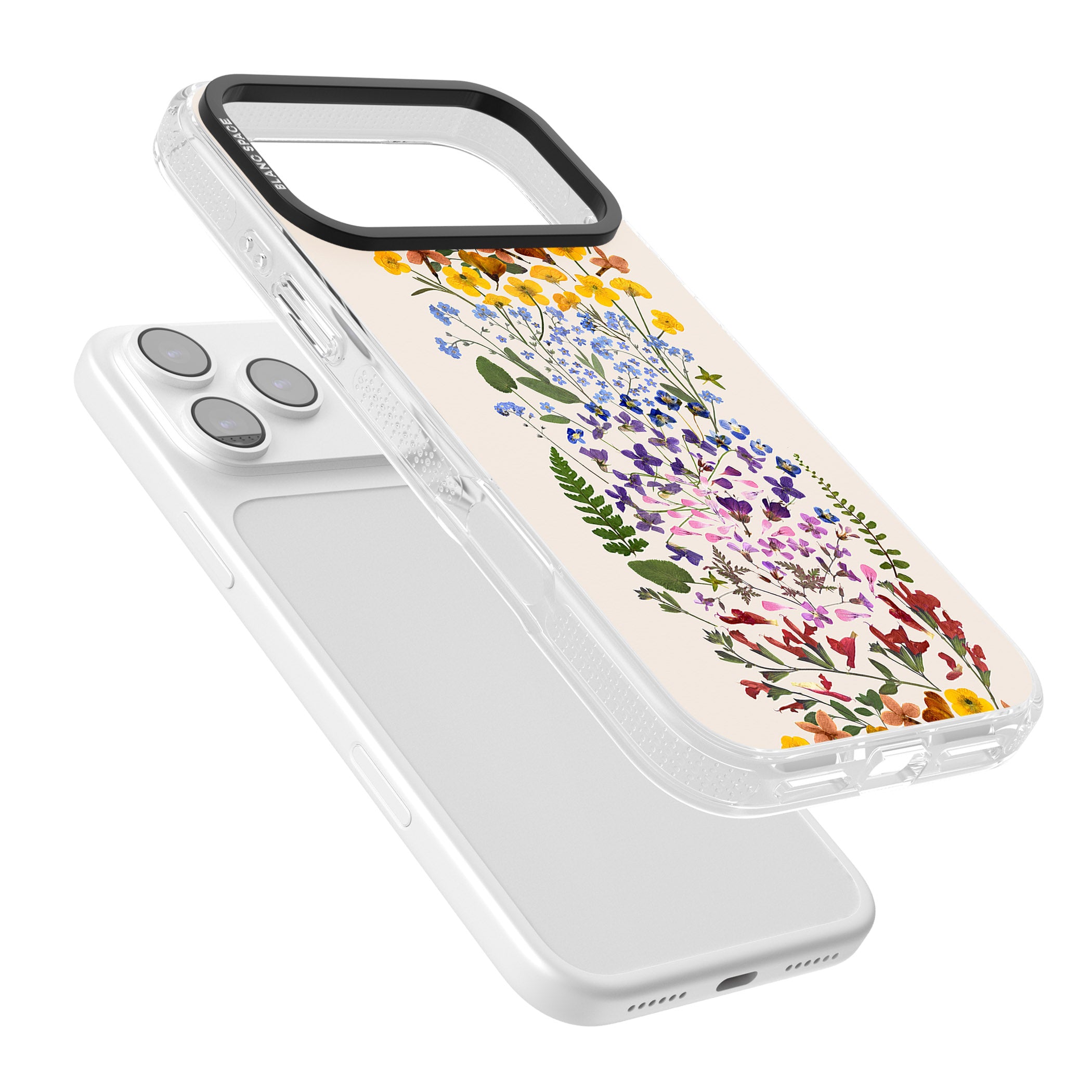 Cream Wildflower iPhone 17 Pro Impact Air Clear Phone Case Colours