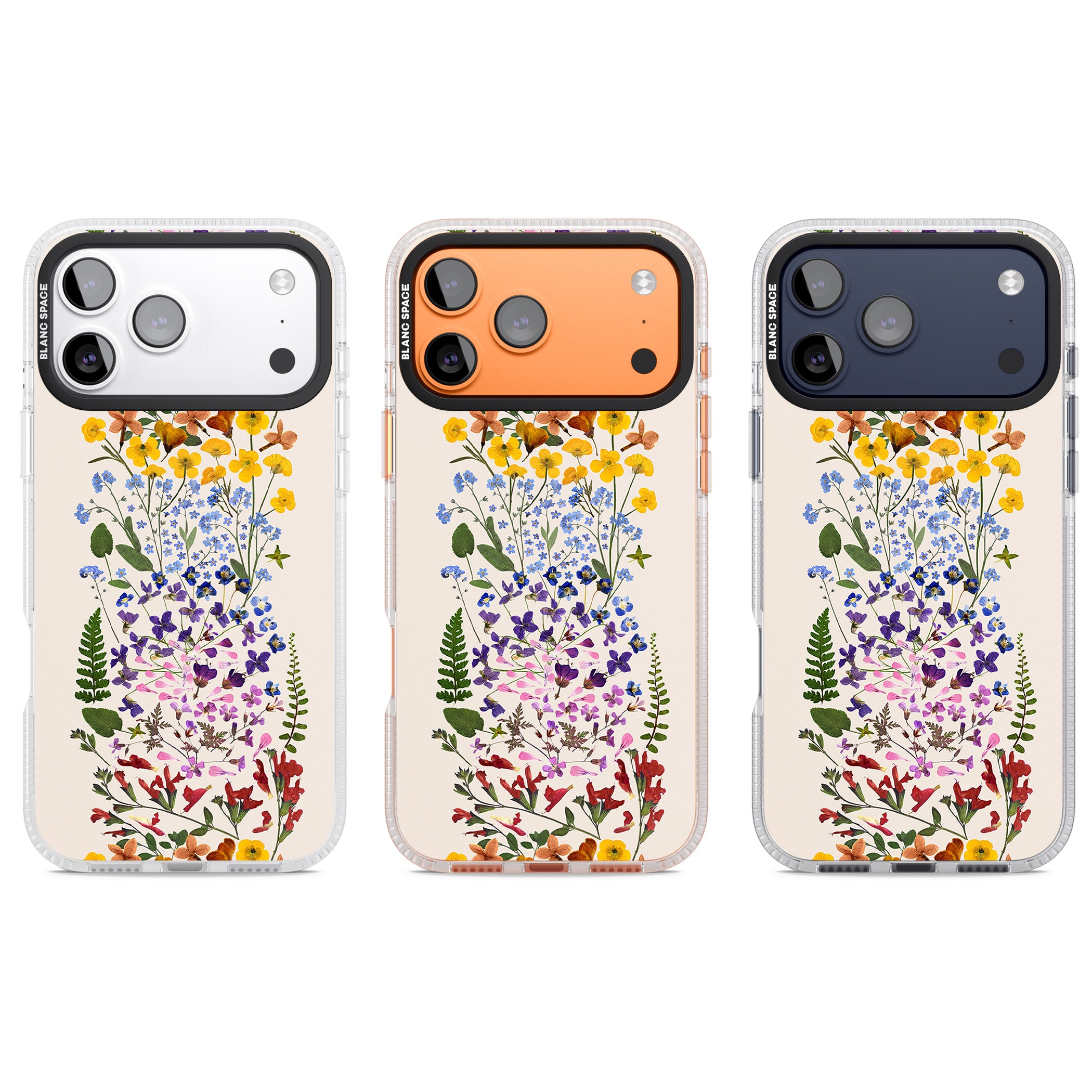 Cream Wildflower iPhone 17 Pro Impact Air Clear Phone Case APT Impact Protection