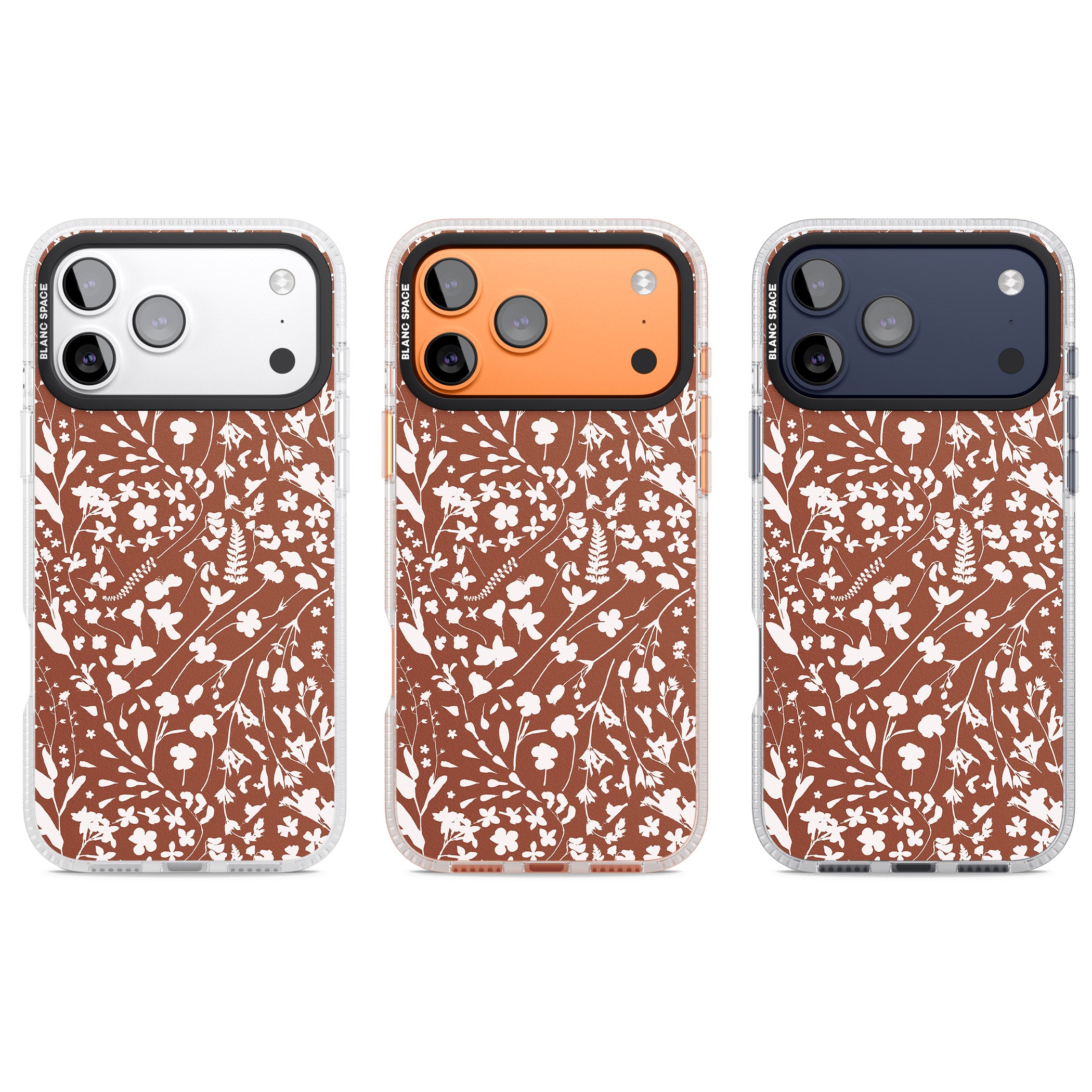 Wildflower Cluster On Terracotta iPhone 17 Pro Impact Air Clear Phone Case APT Impact Protection
