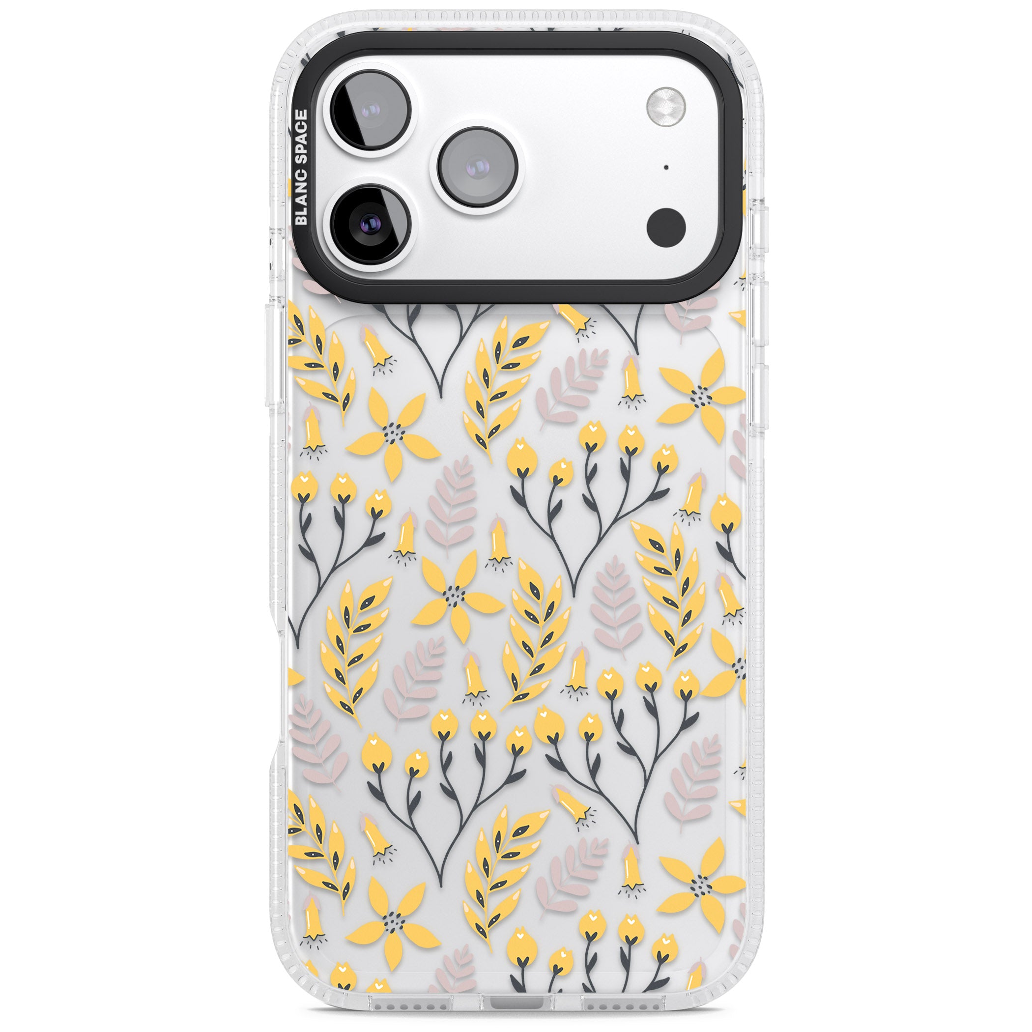 Yellow Floral Vibrance iPhone 17 Pro Impact Air Clear Phone Case
