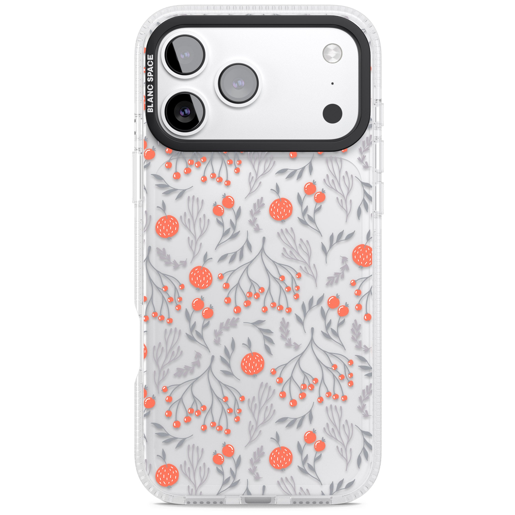 Red Fruits Floral iPhone 17 Pro Impact Air Clear Phone Case