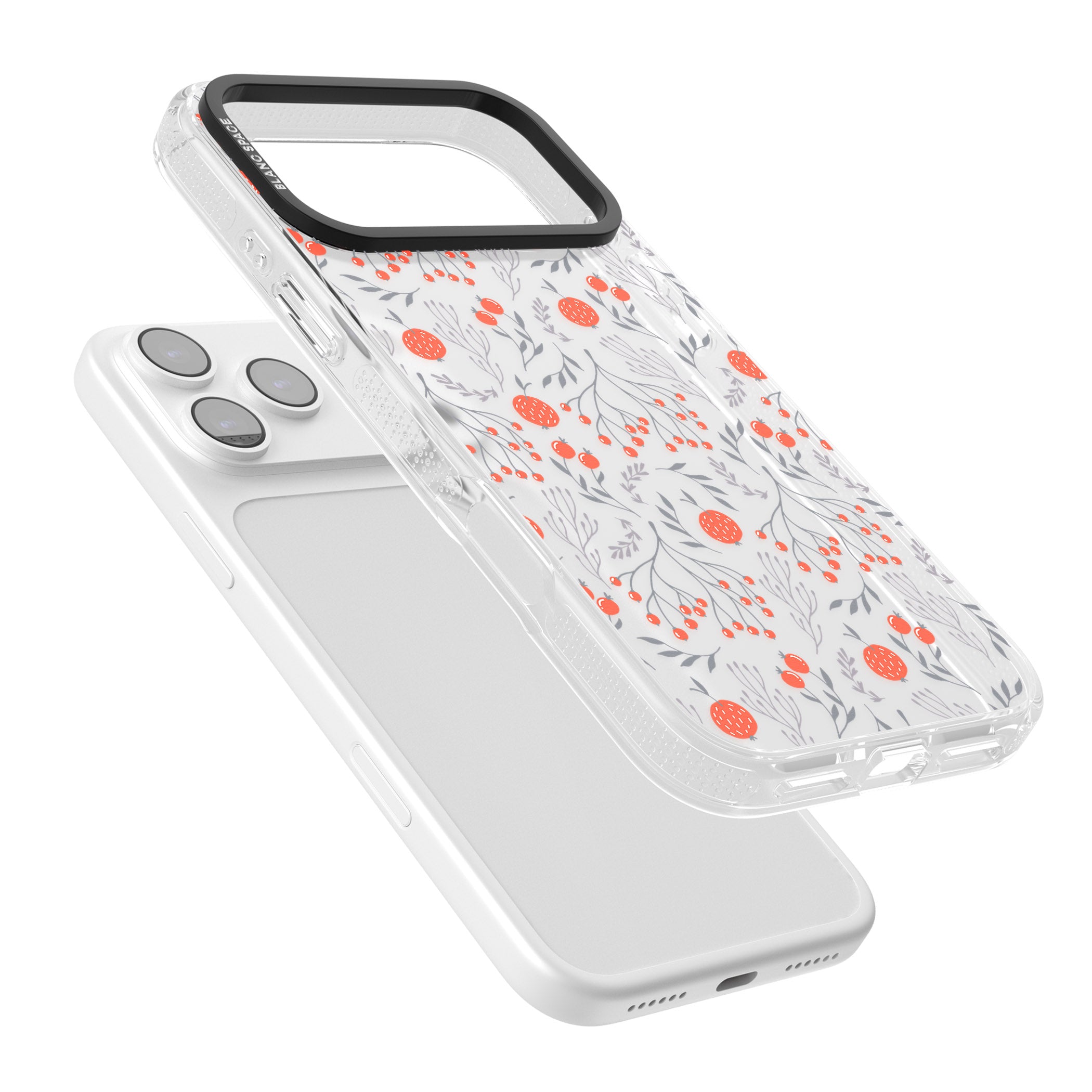 Red Fruits Floral iPhone 17 Pro Impact Air Clear Phone Case Colours