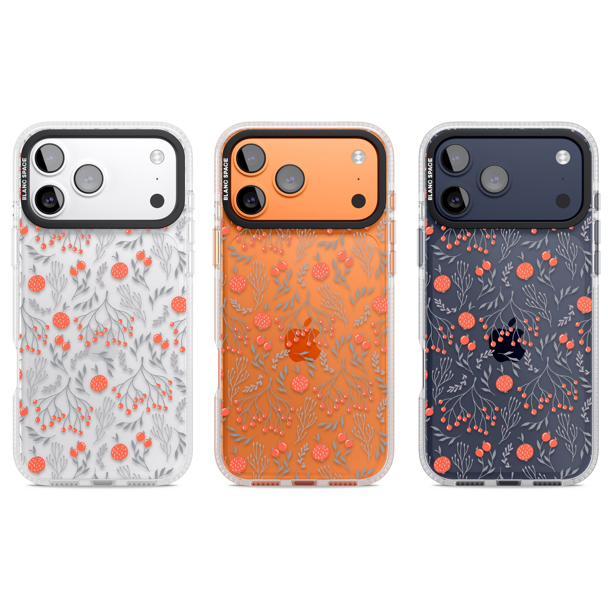 Red Fruits Floral iPhone 17 Pro Impact Air Clear Phone Case APT Impact Protection