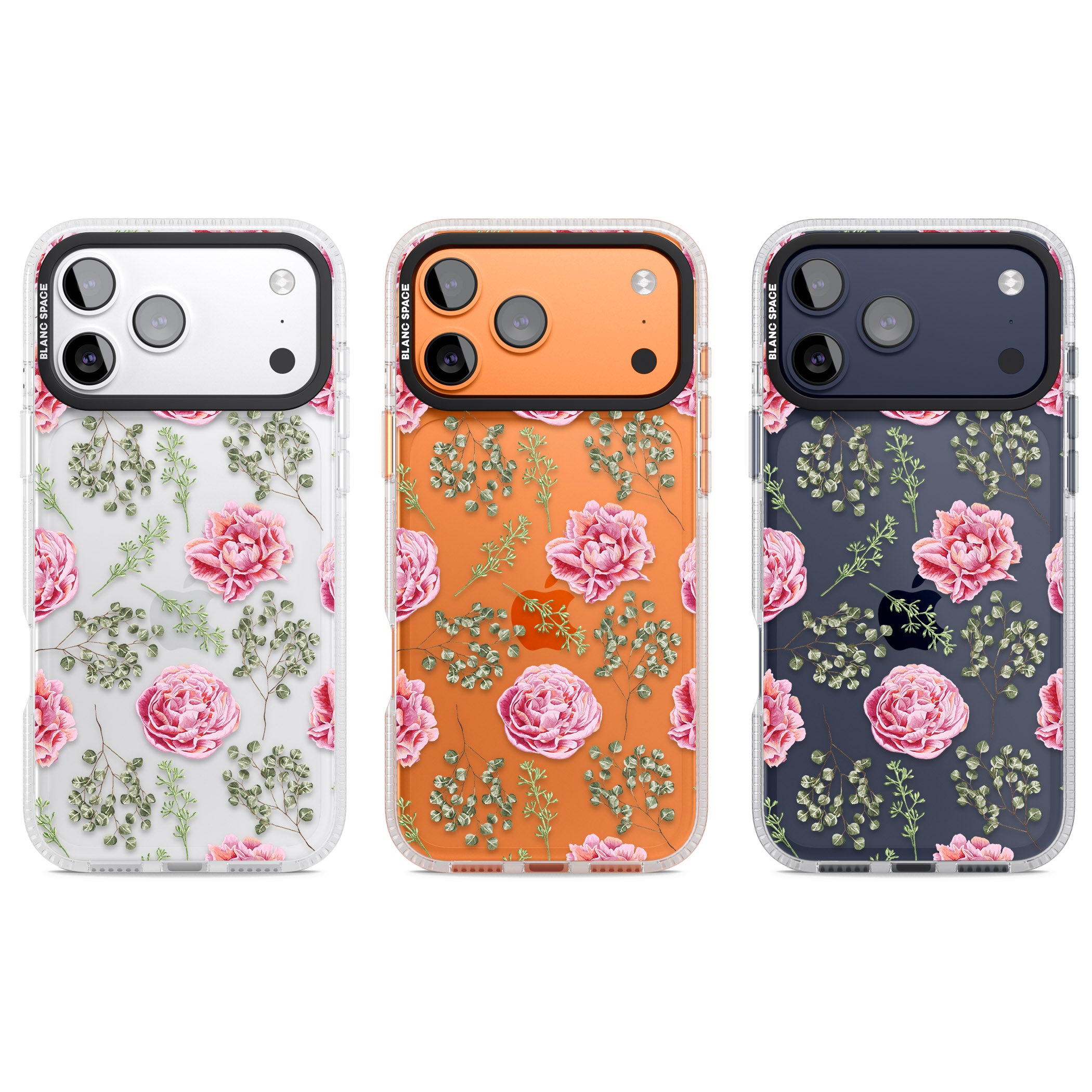 Roses & Eucalyptus Floral iPhone 17 Pro Impact Air Clear Phone Case APT Impact Protection