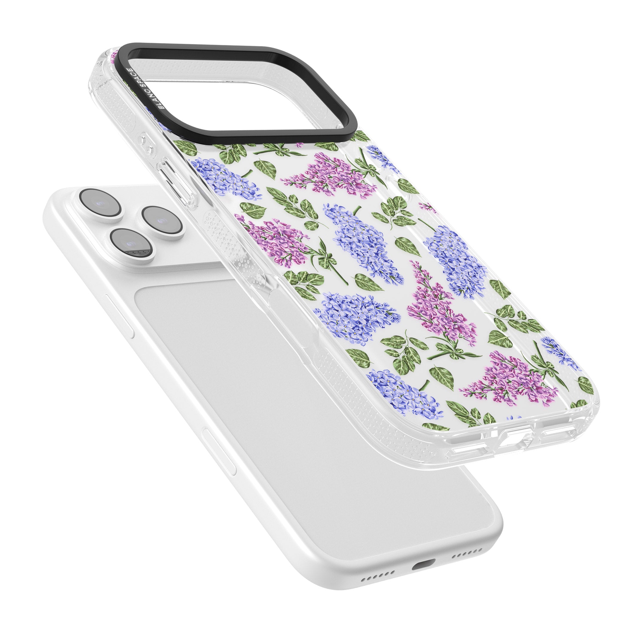 Purple Blossoms Transparent Floral iPhone 17 Pro Impact Air Clear Phone Case Colours