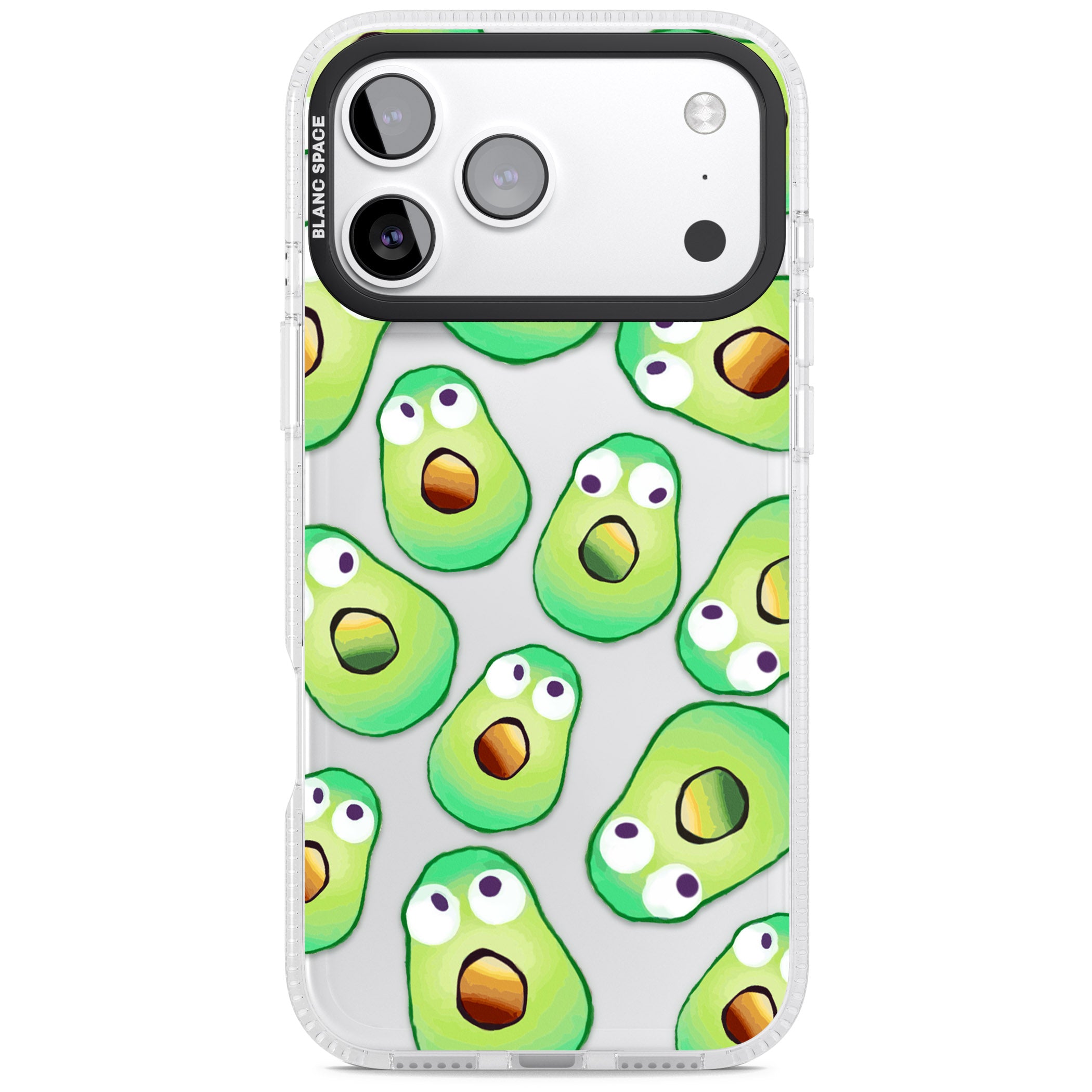 Shocked Avocados iPhone 17 Pro Impact Air Clear Phone Case
