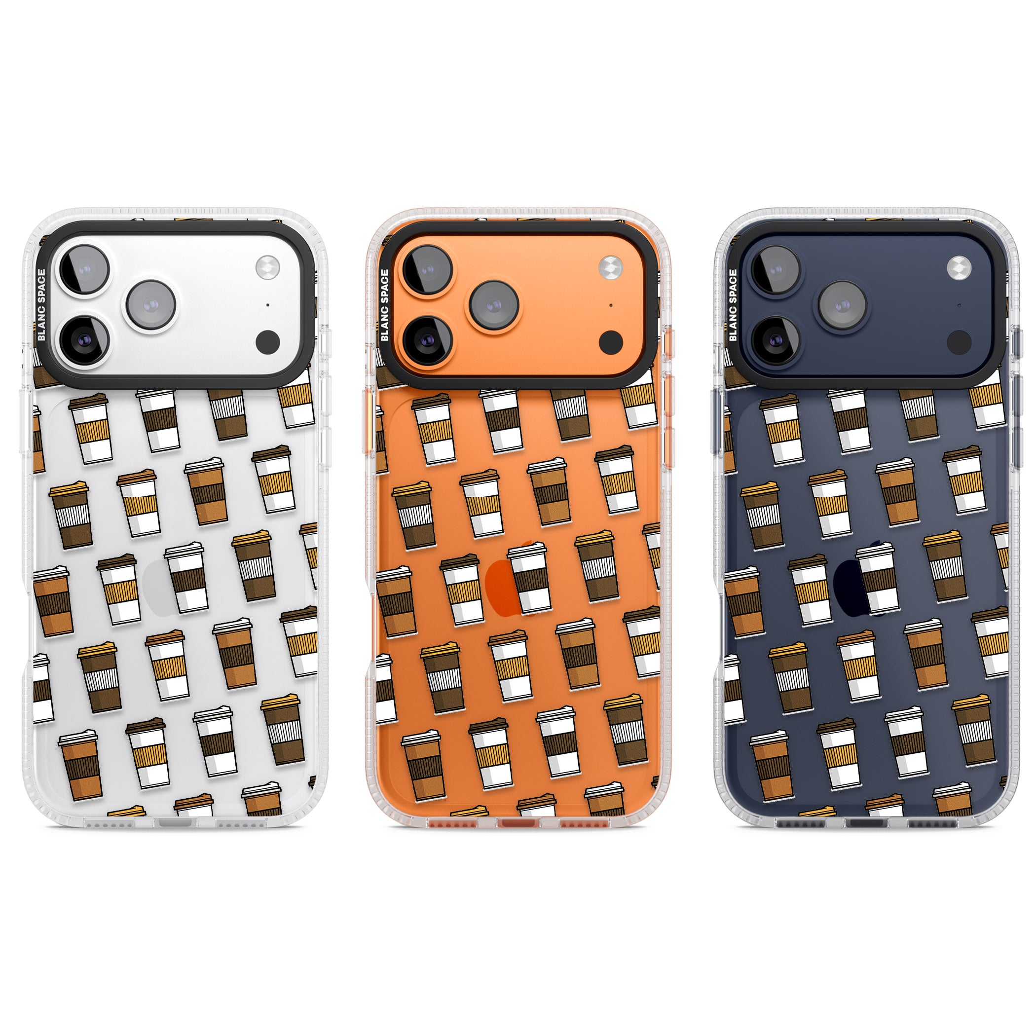 Coffee Cup Pattern iPhone 17 Pro Impact Air Clear Phone Case APT Impact Protection