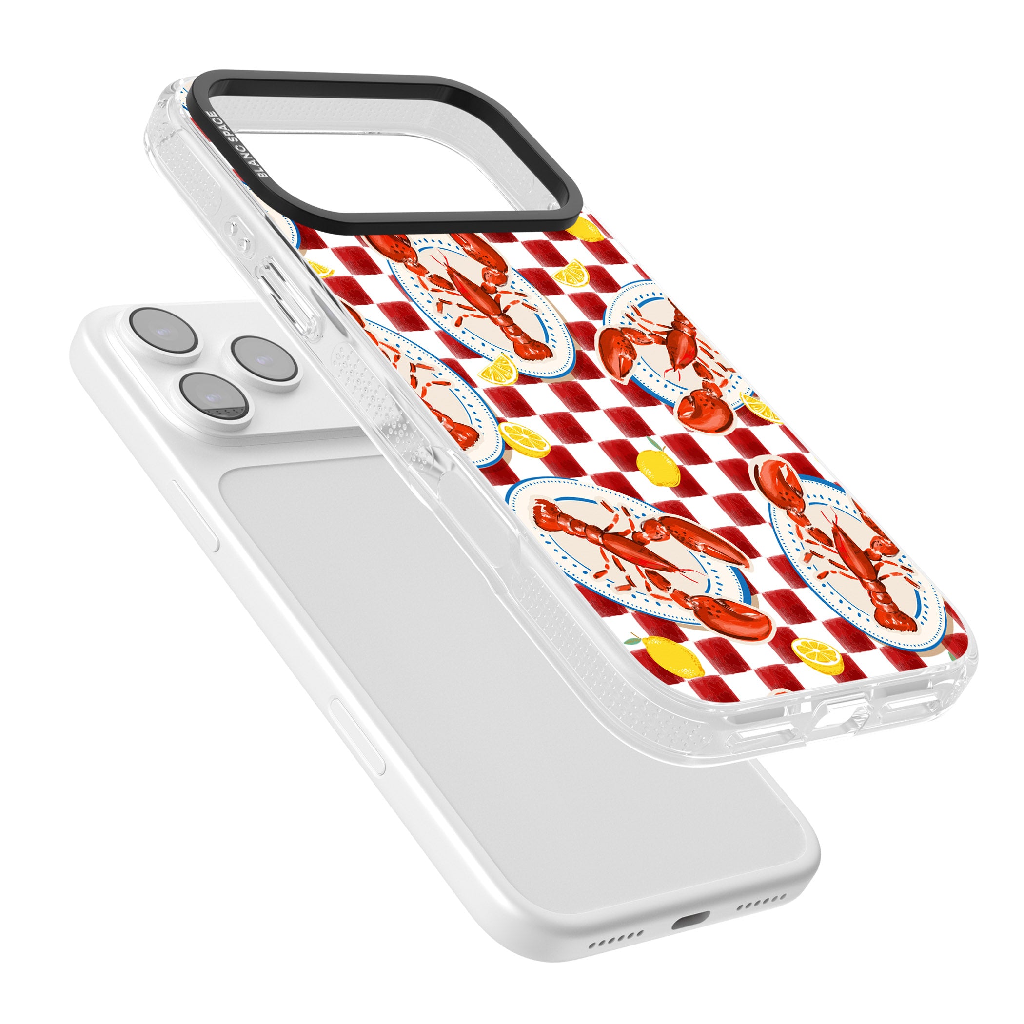 Red Lobster Checkered iPhone 17 Pro Impact Air Clear Phone Case Colours