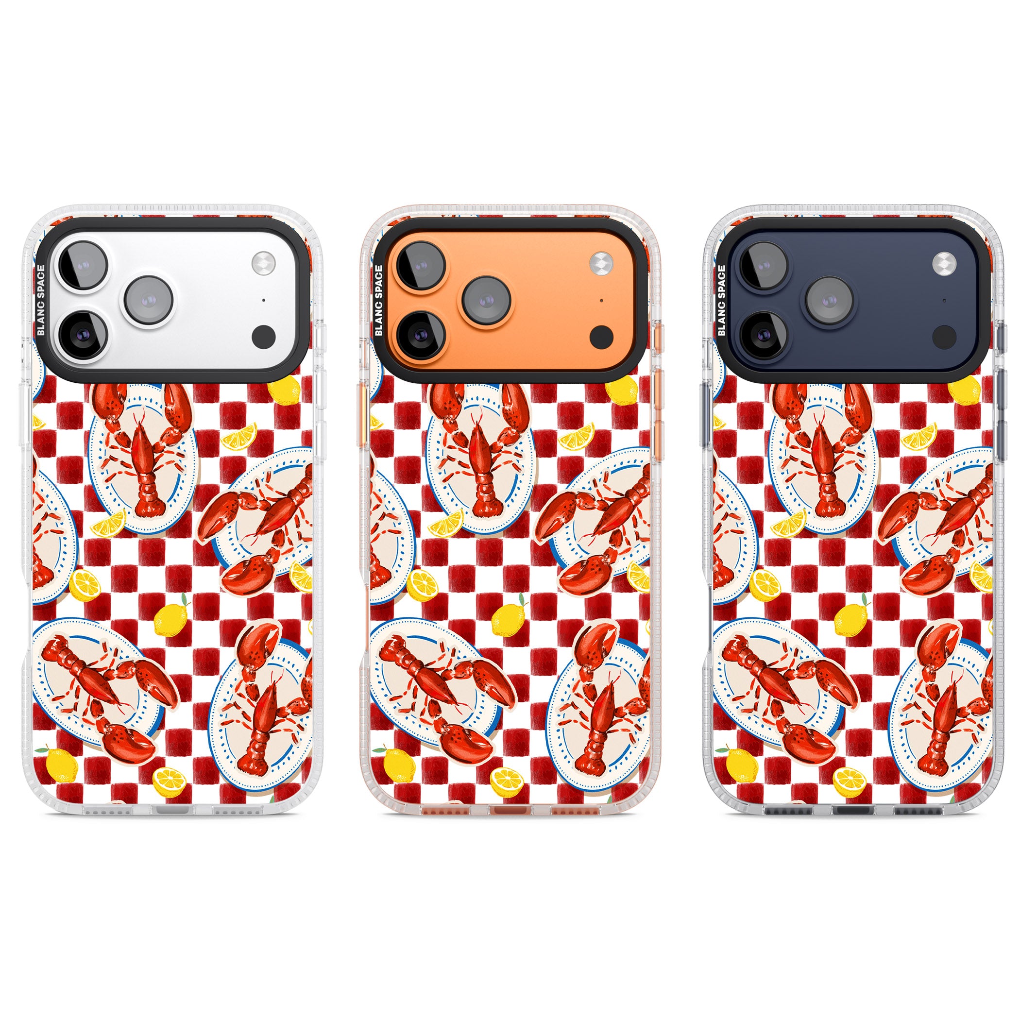 Red Lobster Checkered iPhone 17 Pro Impact Air Clear Phone Case APT Impact Protection