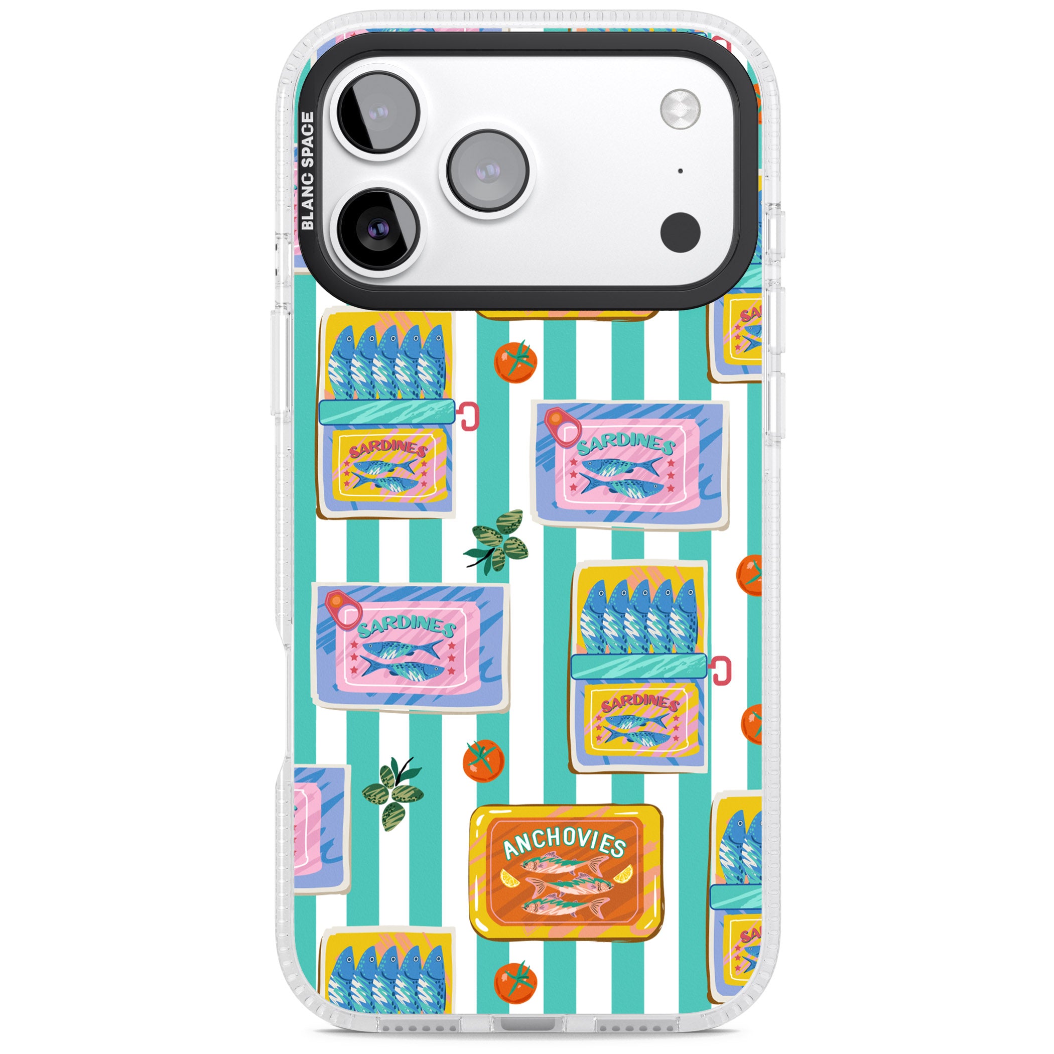 Sardine & Anchovy Stripes iPhone 17 Pro Impact Air Clear Phone Case